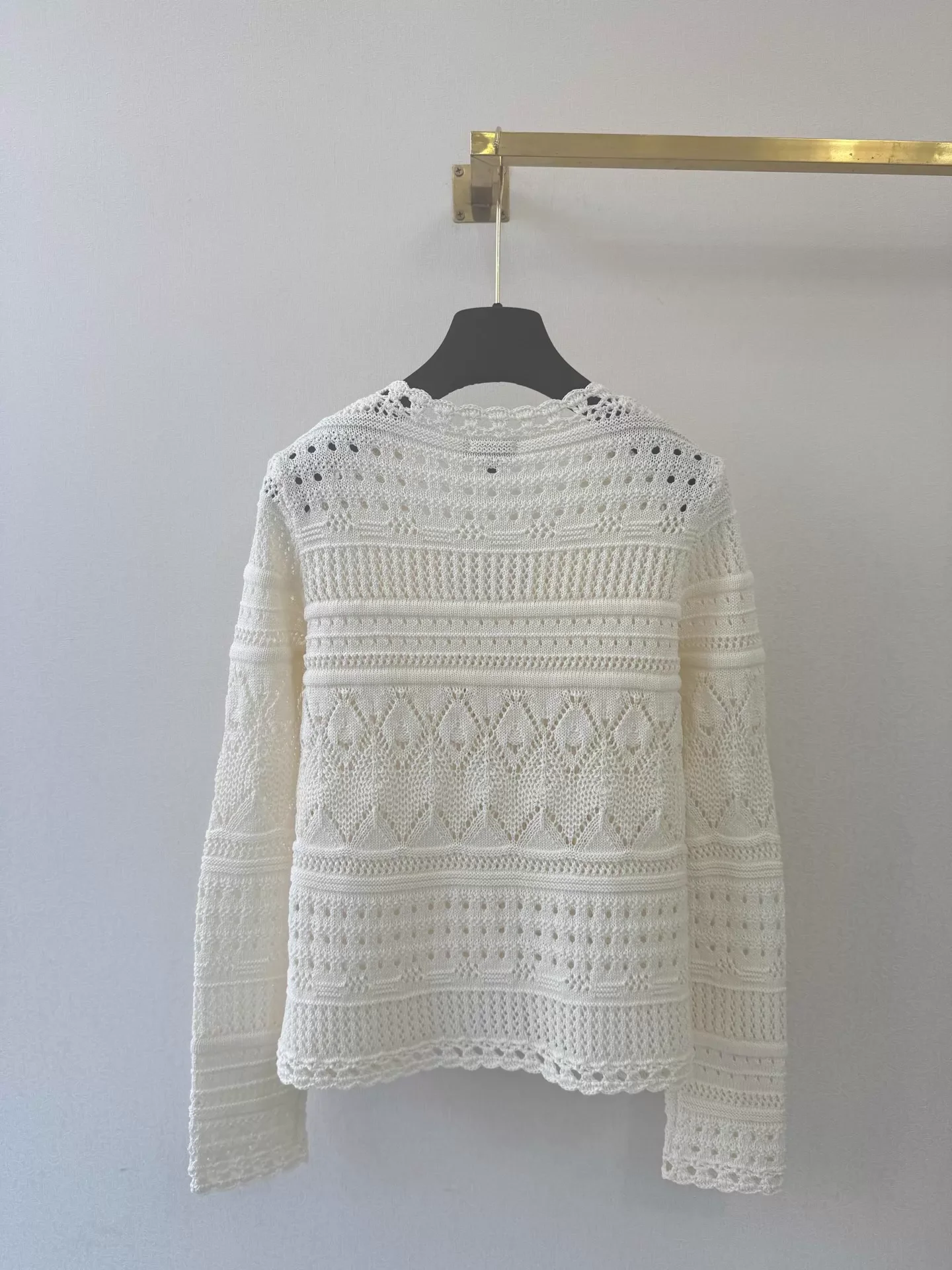 Hollow-out knit cardigan