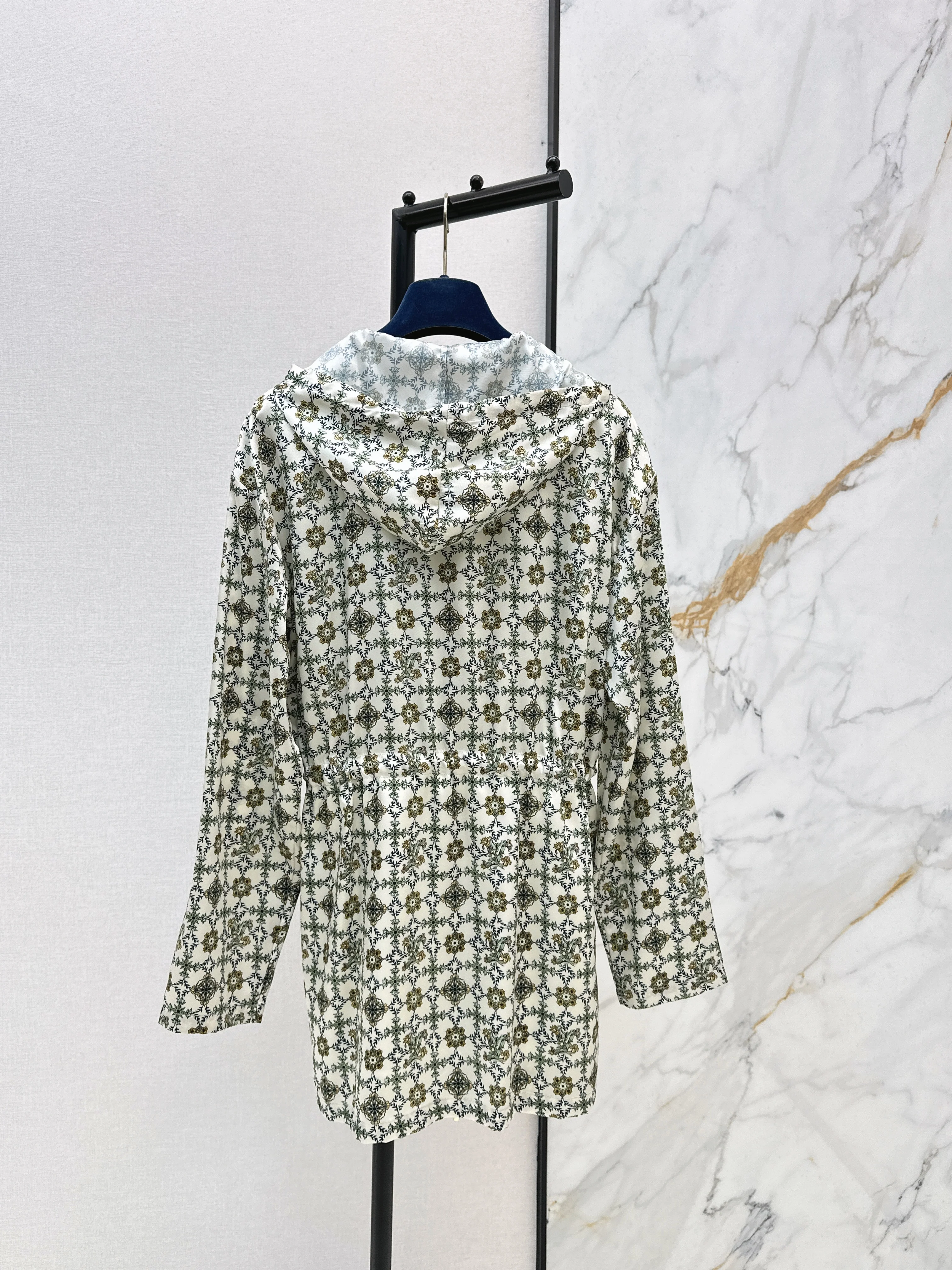 Monogram Print Hooded Dress