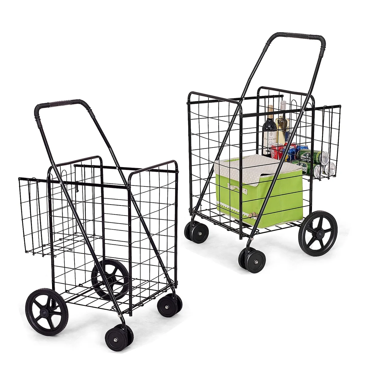 Utility Folding Easy-storage Shopping Cart with Swivel Wheels - Amazon