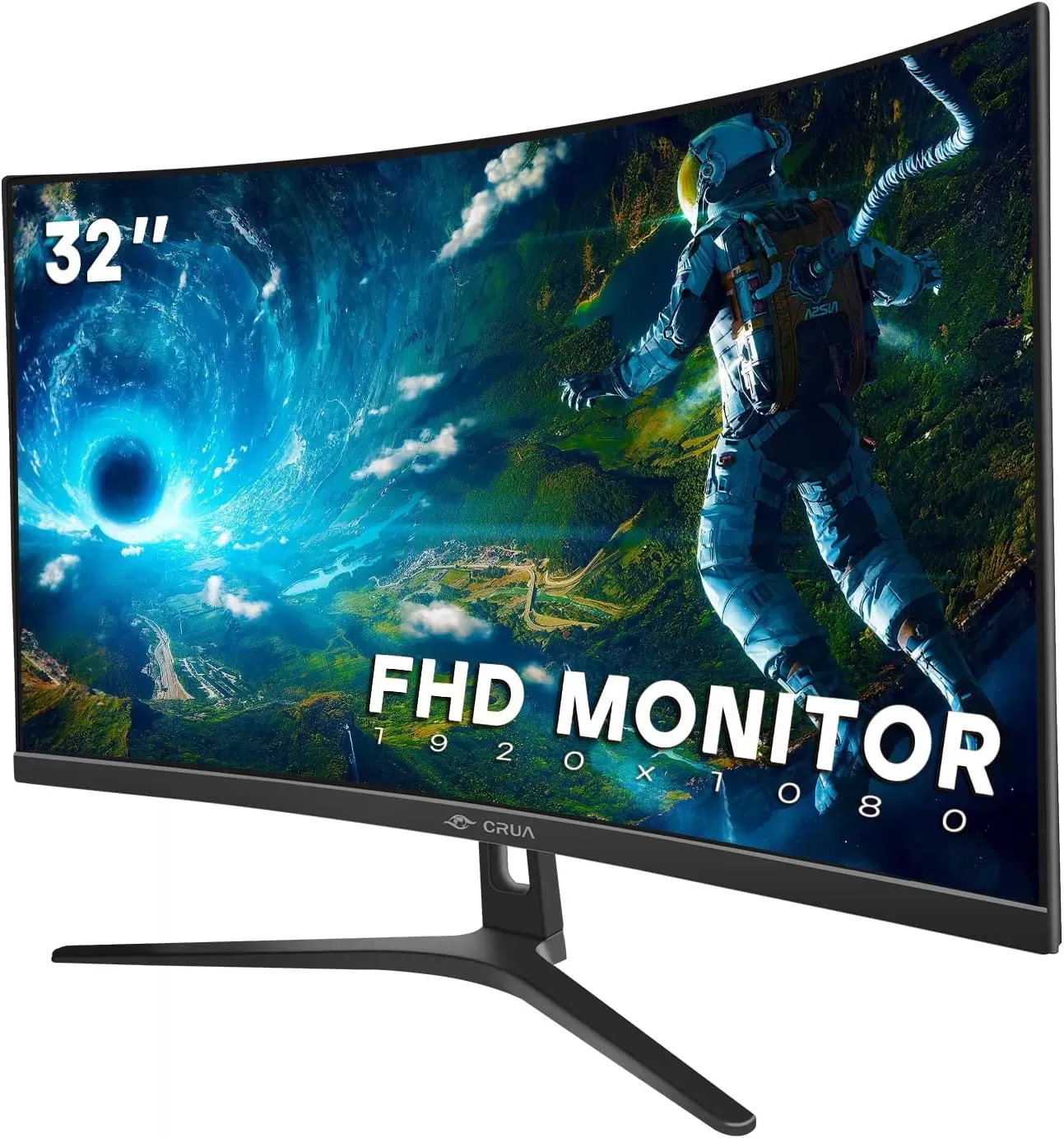 CRUA 27" Curved Monitor, Full HD(1920x1080P)VA Panel 1800R 75HZ 99% sRGB Professional Computer Monitor,3Sides Frameless,Flicker-less,Blue Light Filter,for Office&Gaming(VGA,HDMI)VESA Mountable-Black - Amazon