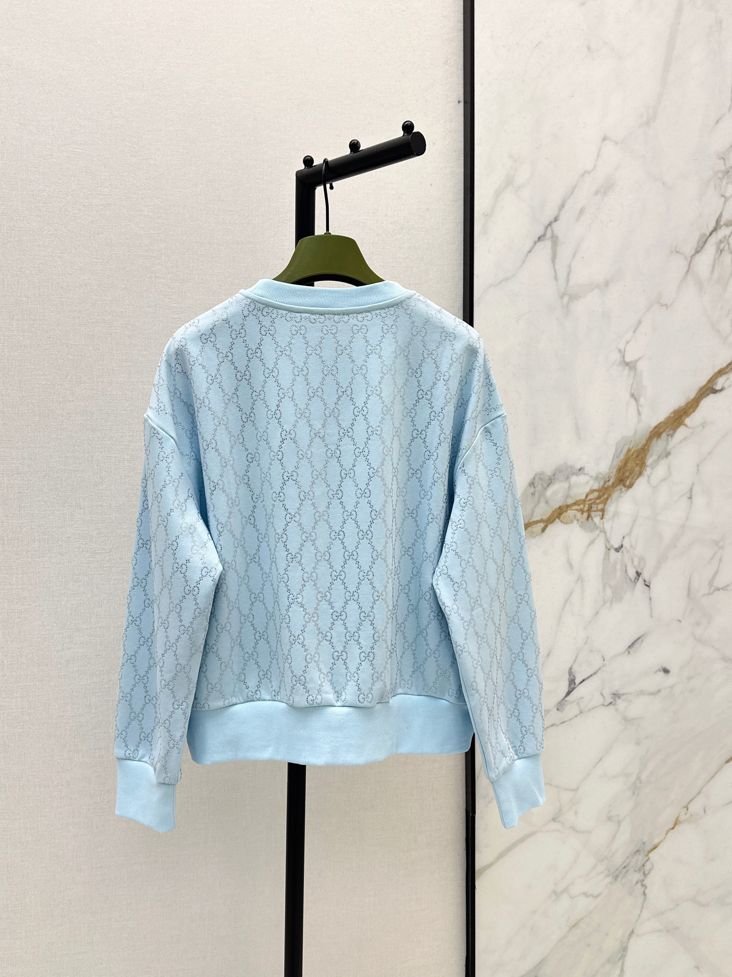 26ss Crystal GG Letter Crew Neck Sweatshirt