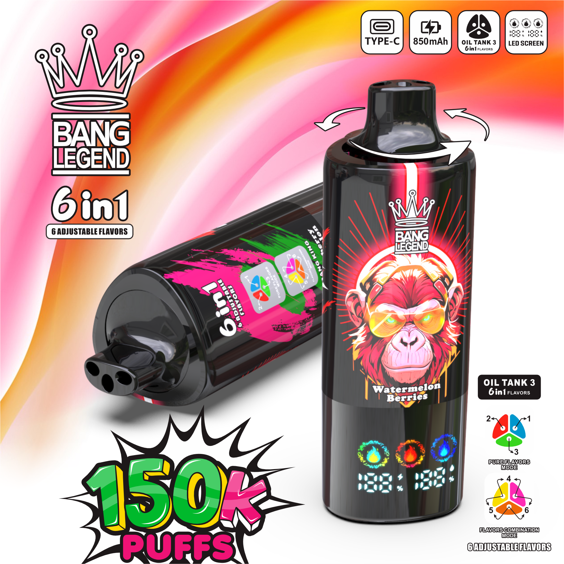 【New Arrive】Bang Legend 150000  6 in 1