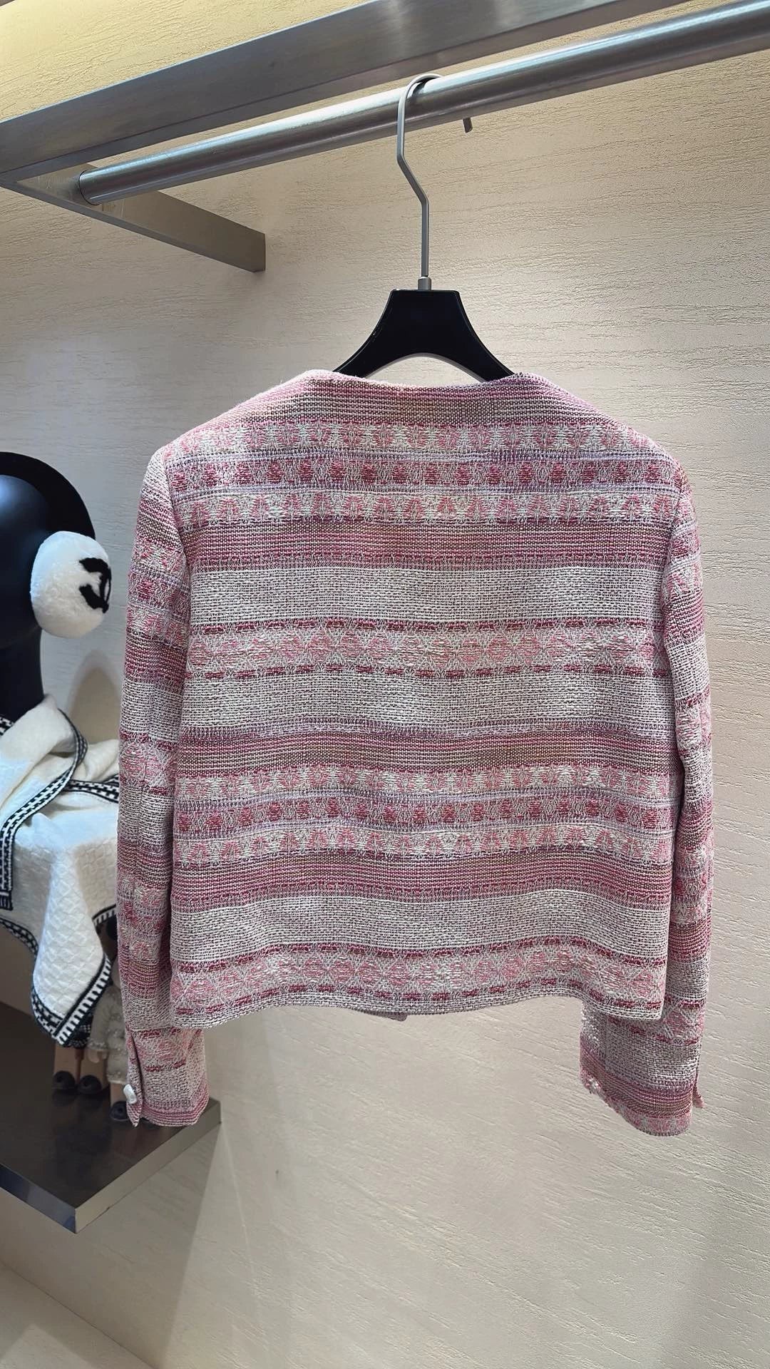 Color-blocked striped coat