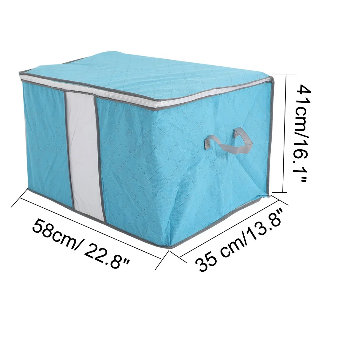 Home Foldable Zippered Dustproof Quilt Clothes Storage Bag Container Blue - Amazon