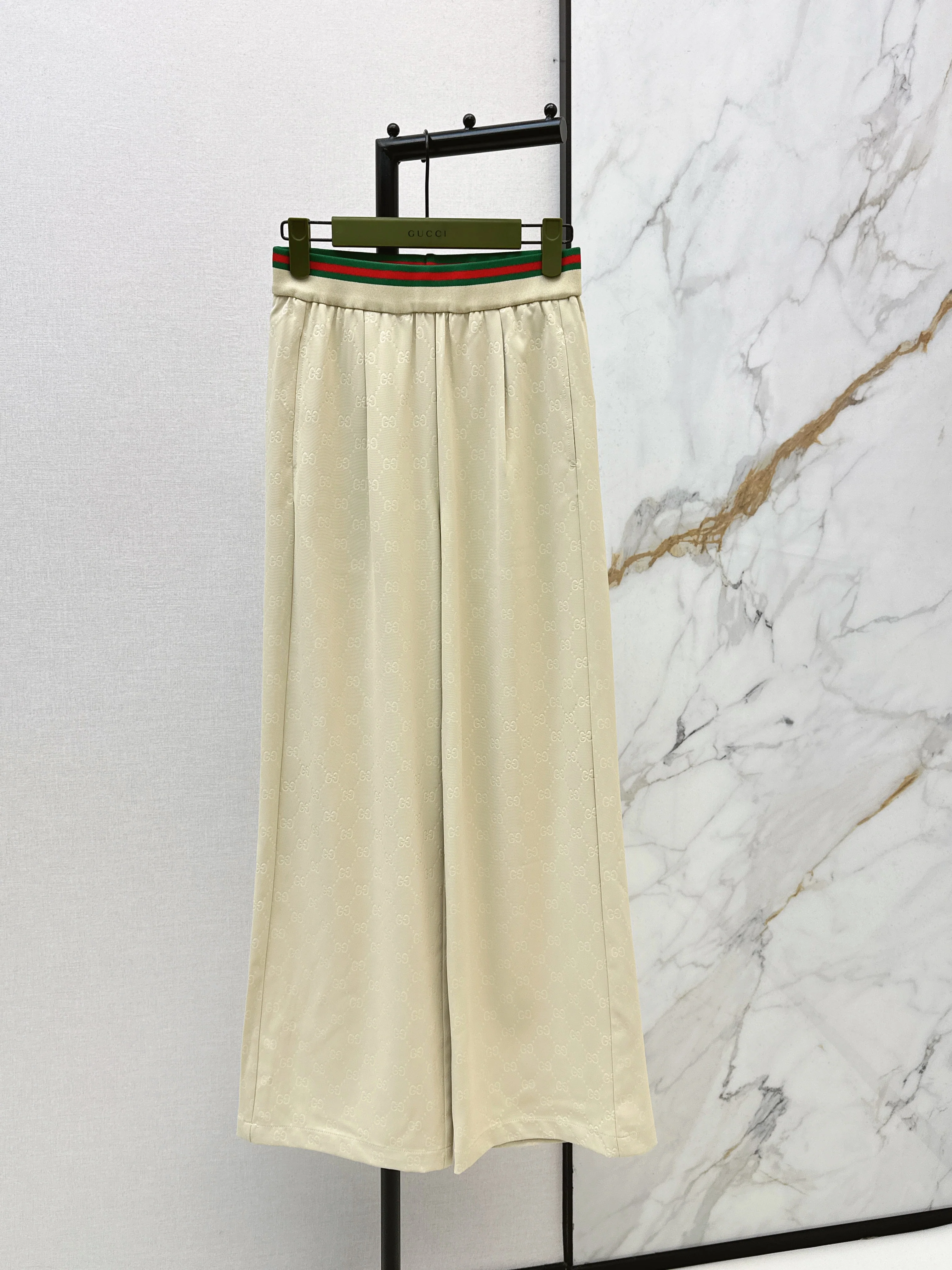 Letter print wide-leg trousers