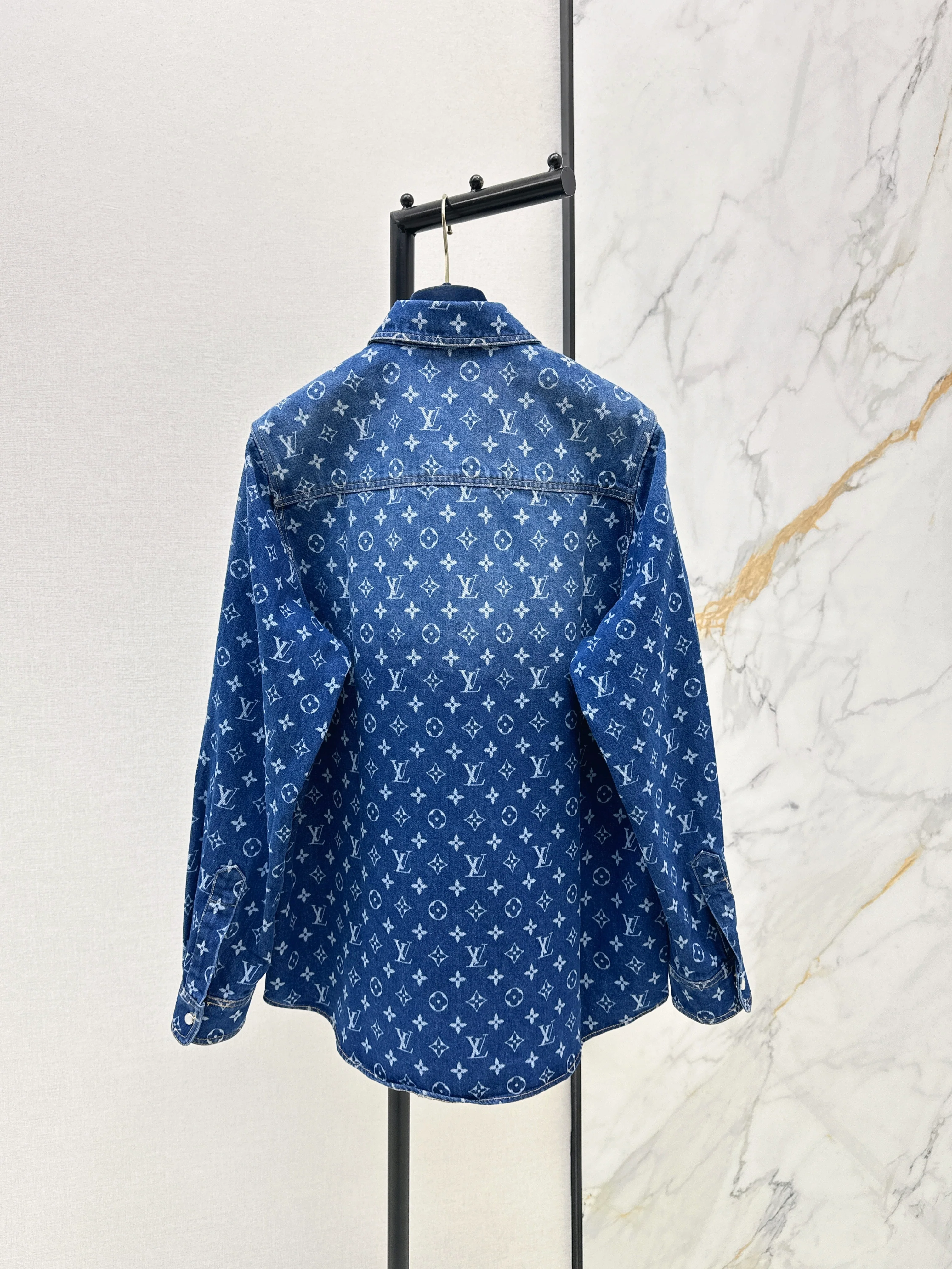 Gradient Denim Jacquard Shirt