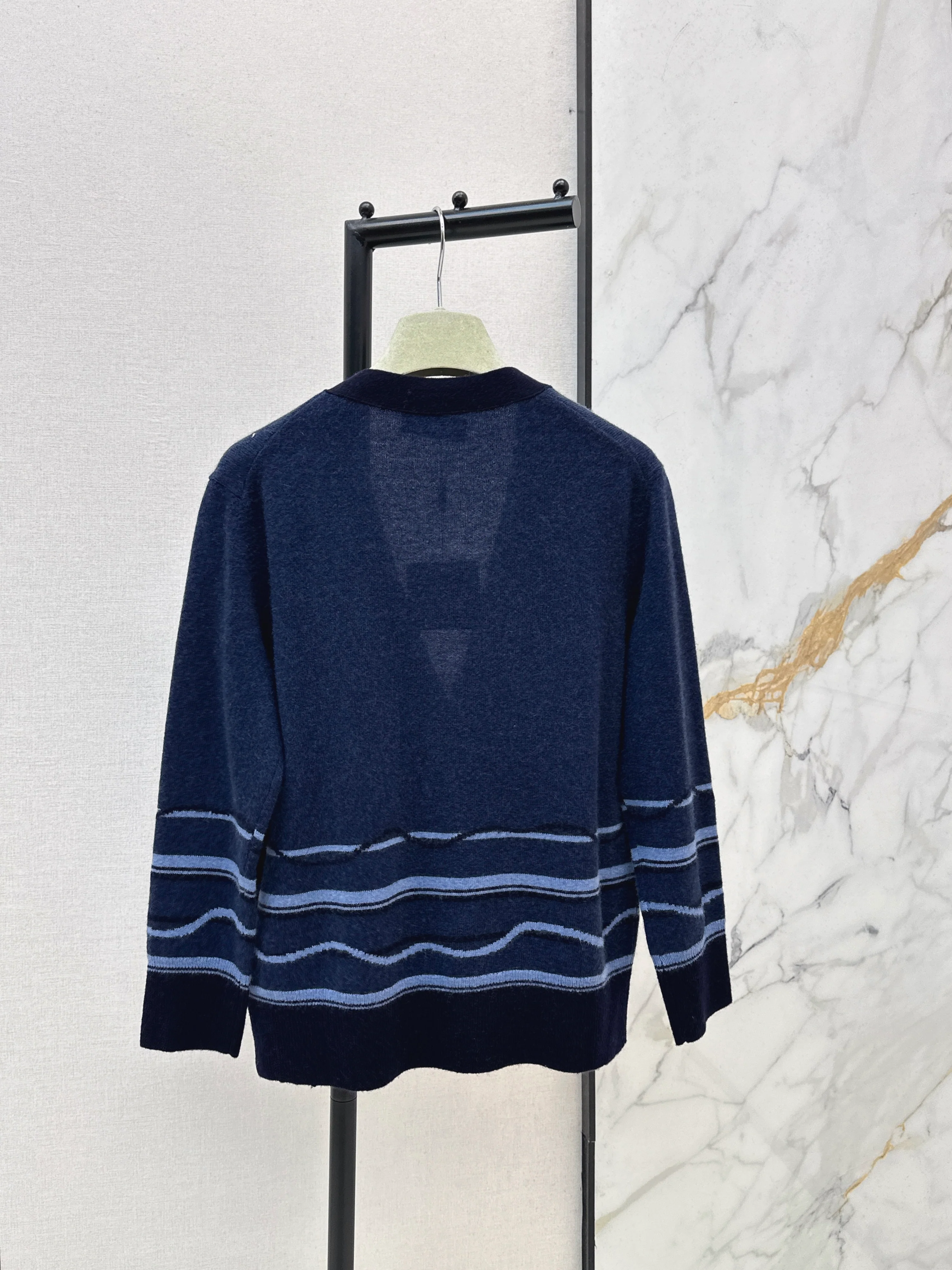 Color-blocked striped cardigan