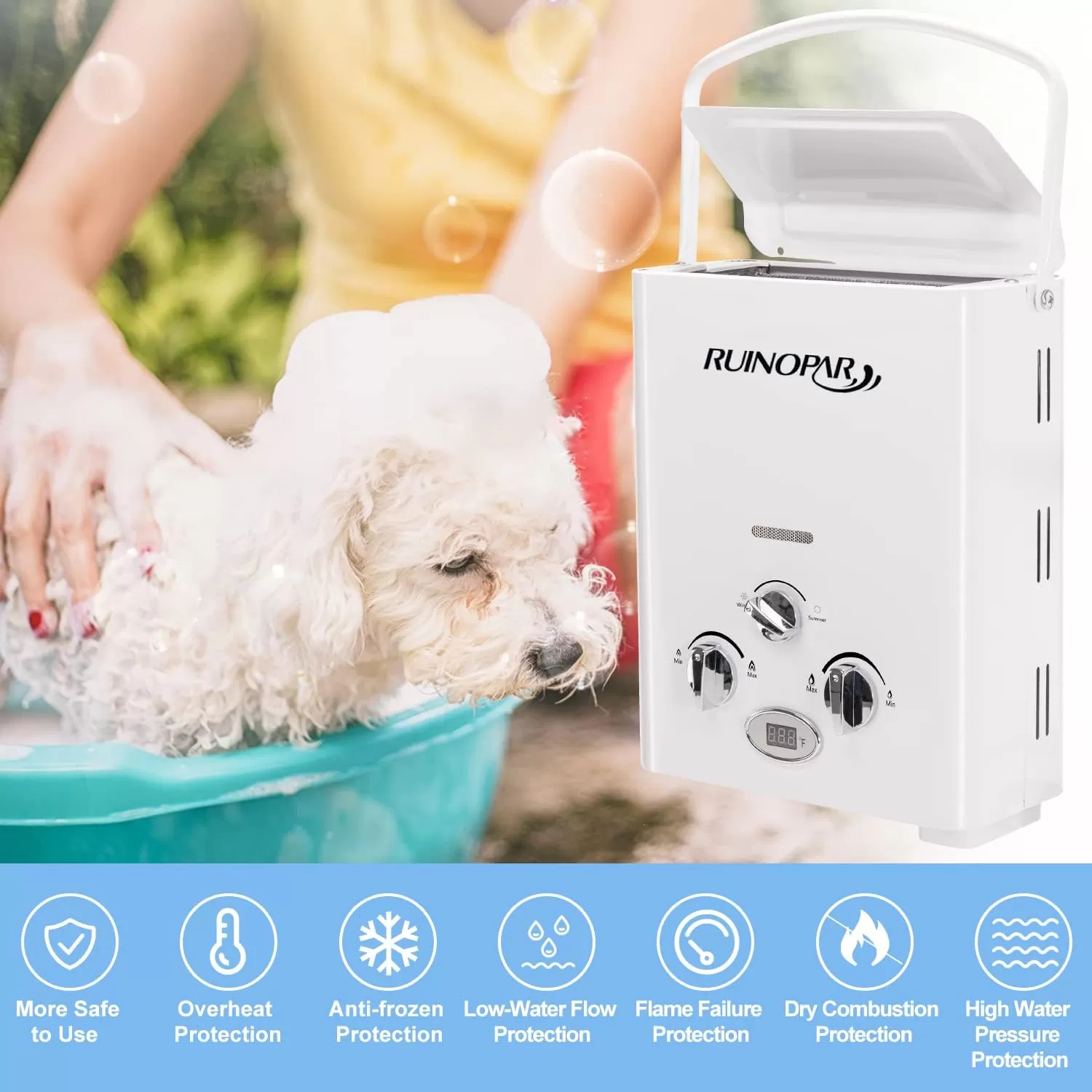 Portable Water Heater Propane Tankless - 6L 1.58GPM RV on demand Hot Gas Outdoor Digital Display Water Heater for Camping ,Boat,Cabins - Amazon