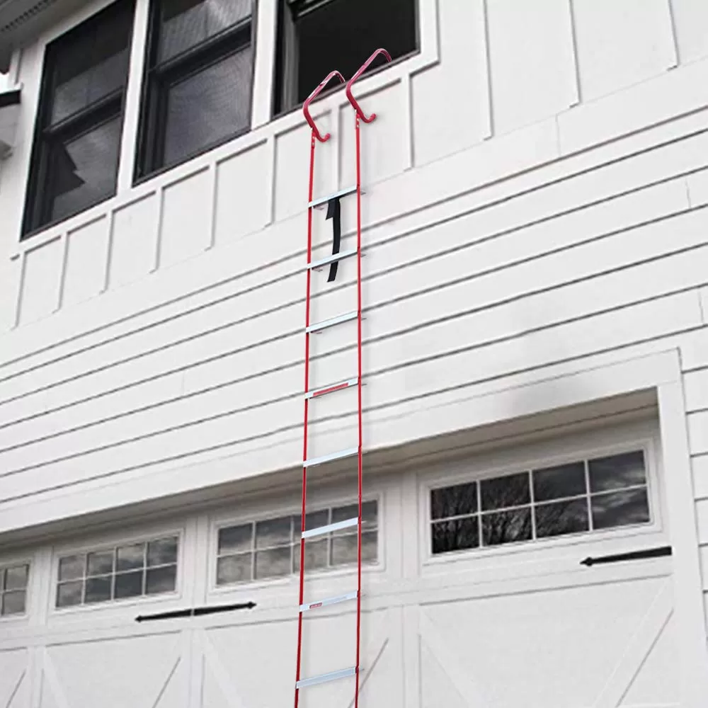 Fire Escape Ladder 15 Ft Portable Anti-Skid Emergency 2 Story Ladder Easy to Store - Amazon
