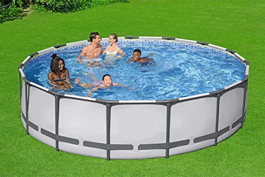⚡Clearance Sale⚡Round Metal Frame Above Ground Outdoor Pool Set with 1500 GPH Filter Pump, Ladder and Pool Cover - Amazon