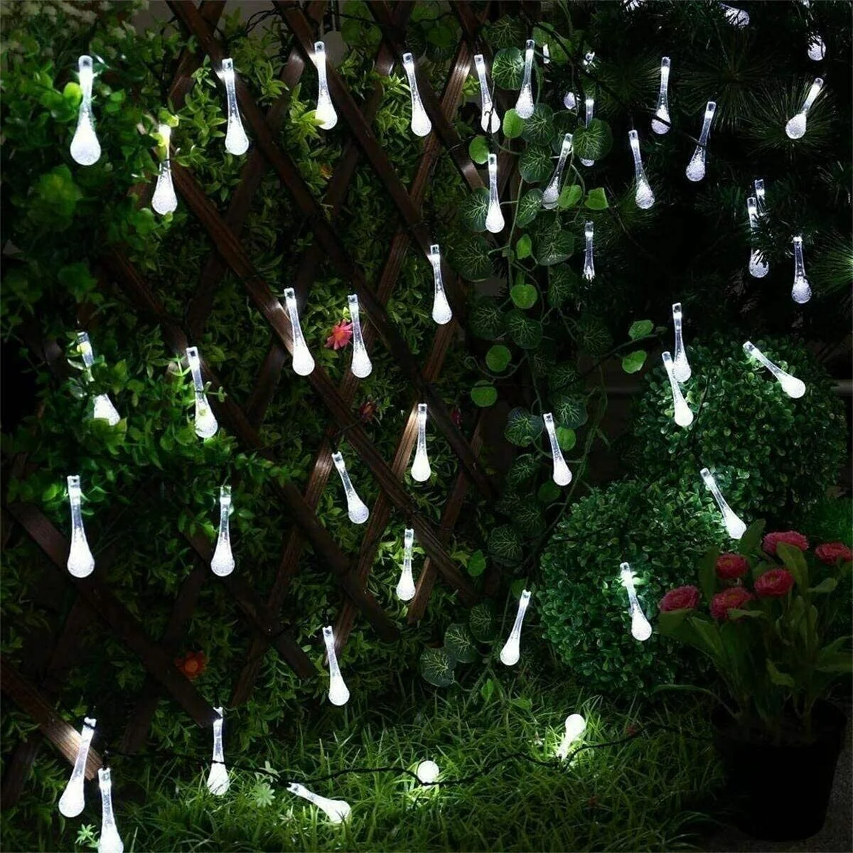 Solar Light String 21.4 Feet 30 LED Water Drops Solar - Amazon