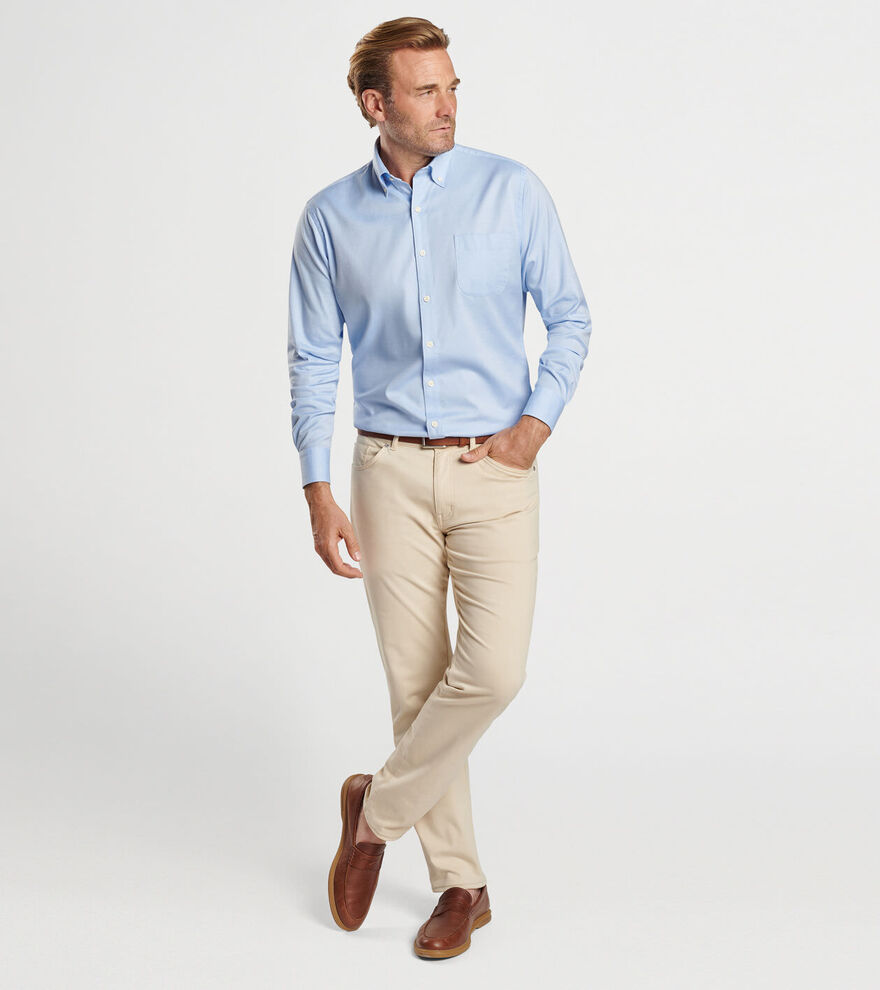Campbell Perfect Pinpoint Cotton-Stretch Sport Shirt