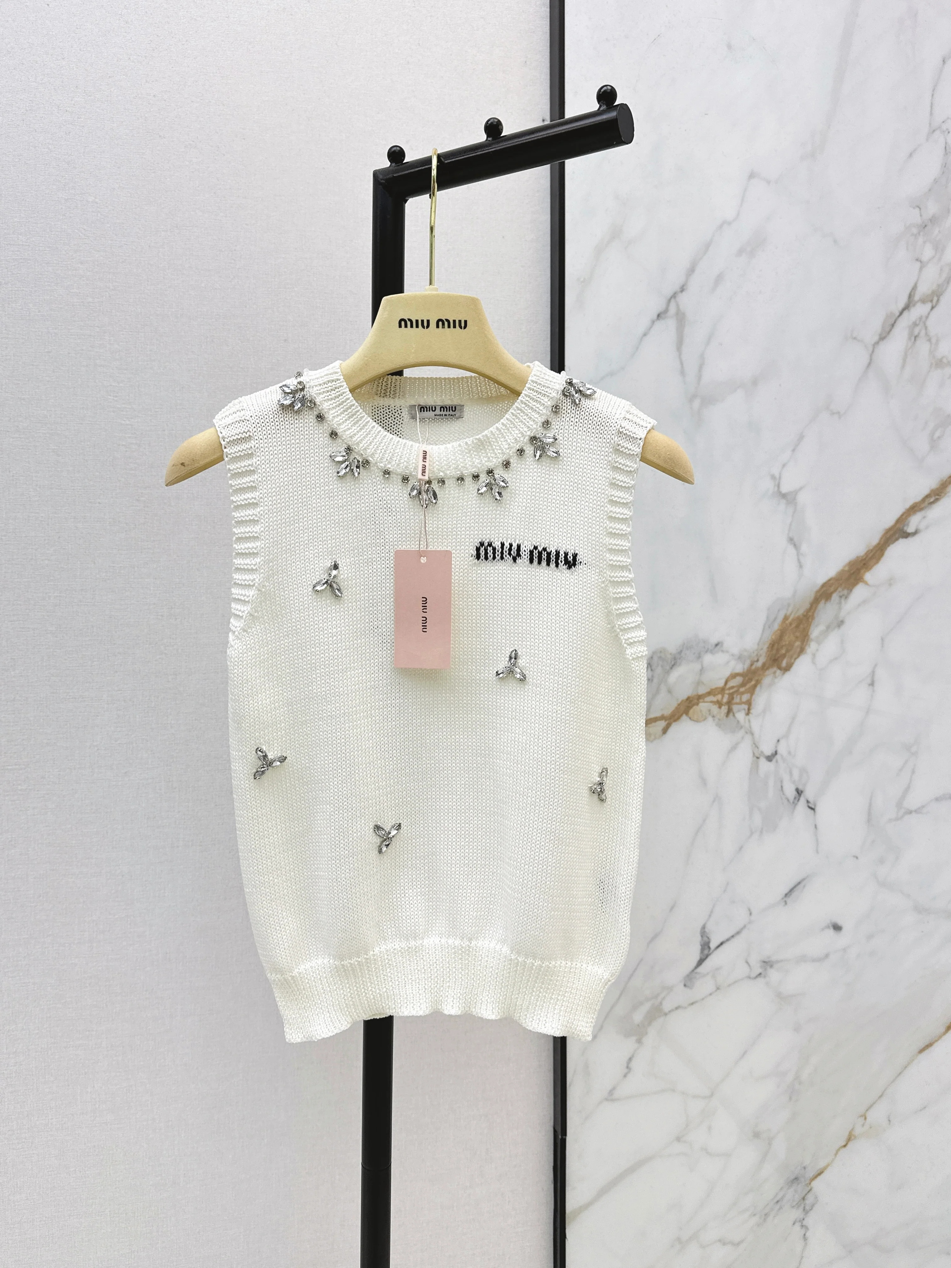 Rhinestone-studded vest