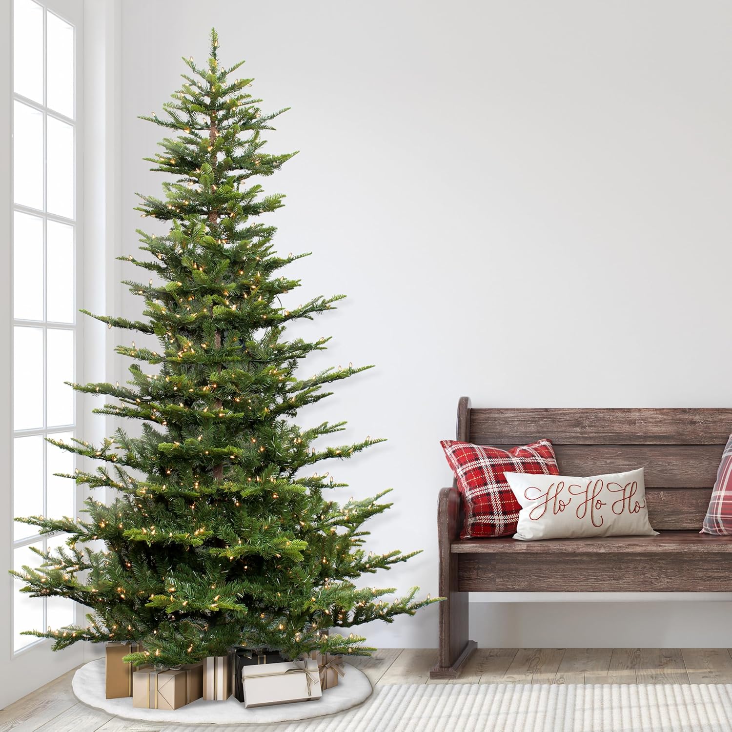 6.5ft Pre-Lit Aspen Fir Artificial Christmas Tree with 500 Clear Lights ...