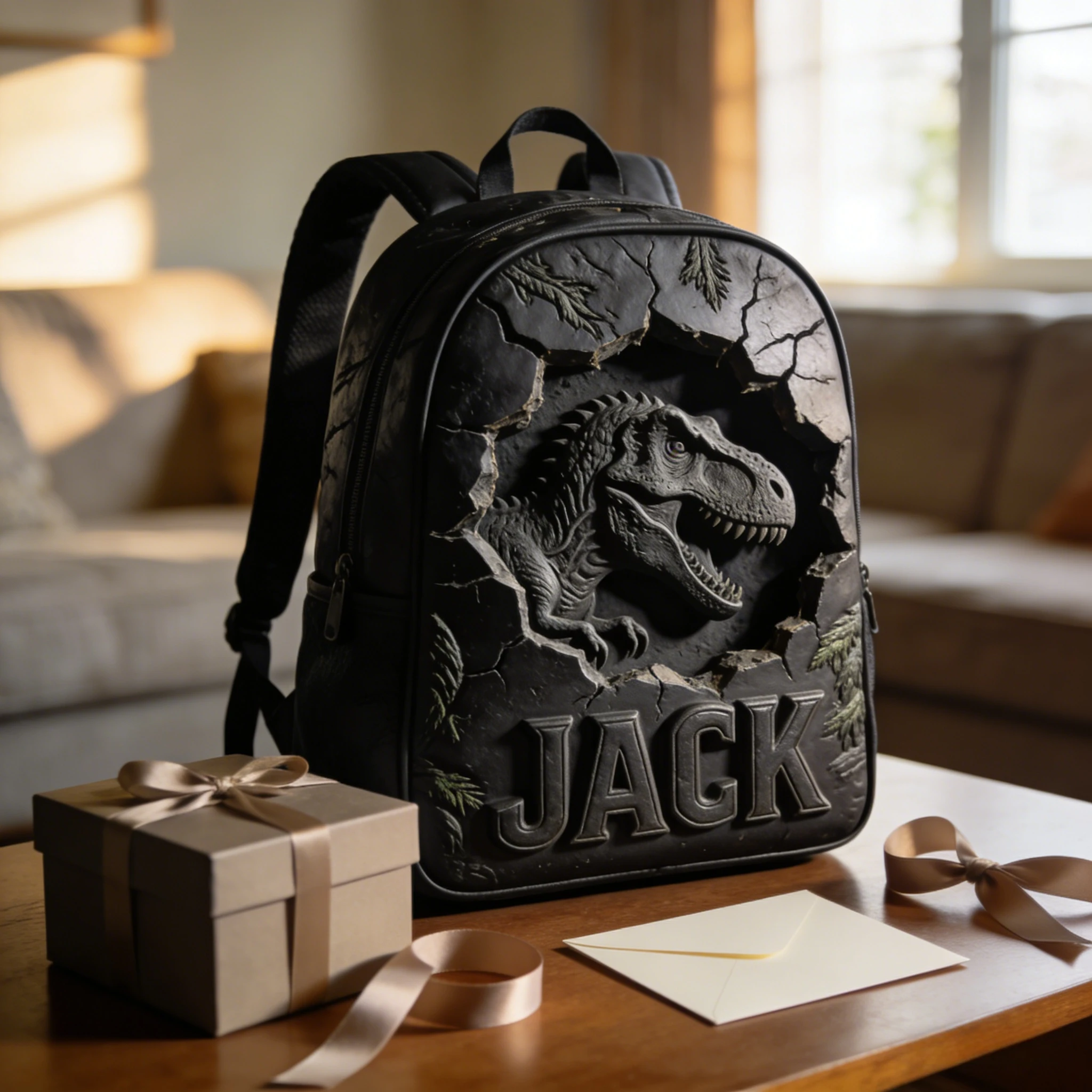 Personalized 3D T-Rex Backpack-$39.00-Photo to 3d art
