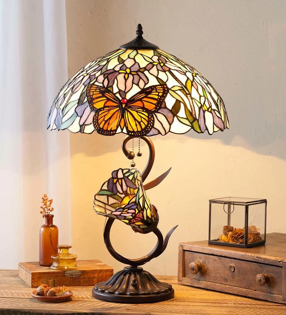 Stained Glass Butterfly 25" Table Lamp - Amazon