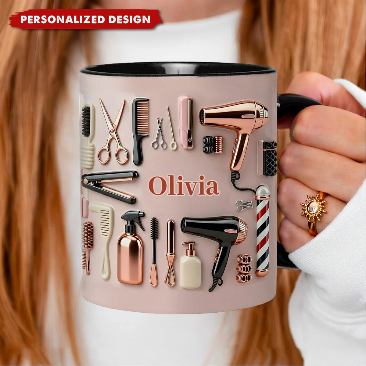 Proud Hair Stylist-Personalized Hairdresser Mug-$37.99-Photo to 3d art