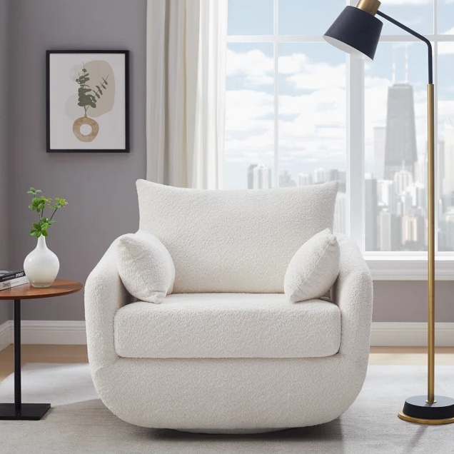 Rayel 40 "Width Boucle Swivel Single Chair - Amazon
