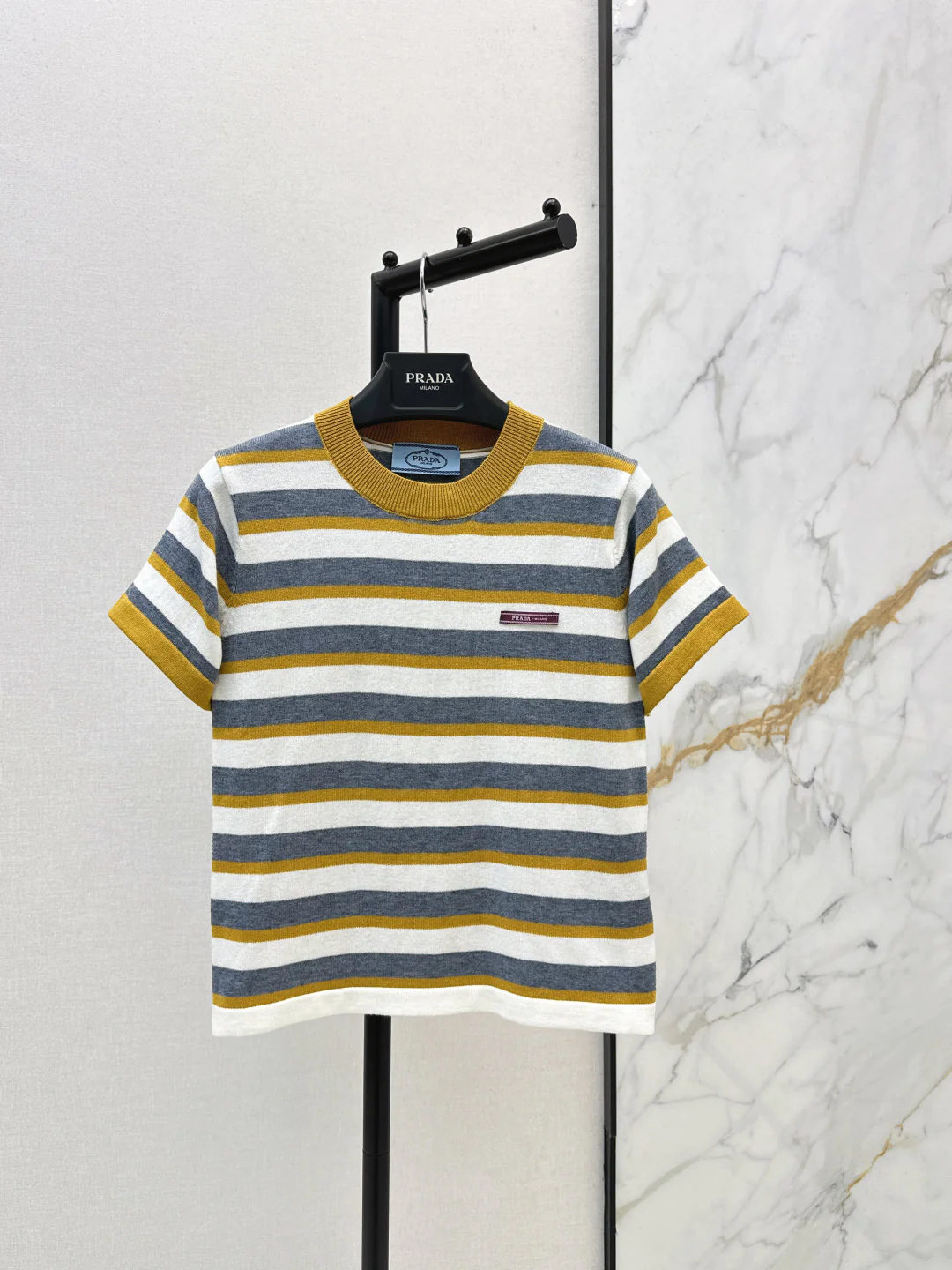 Striped Knit Short-Sleeve Top