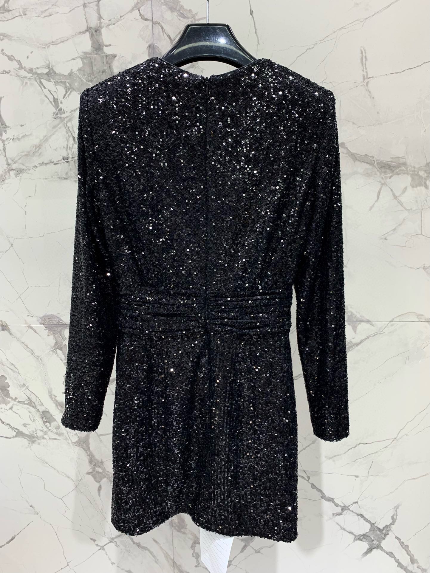 Open-neck sequined dress
