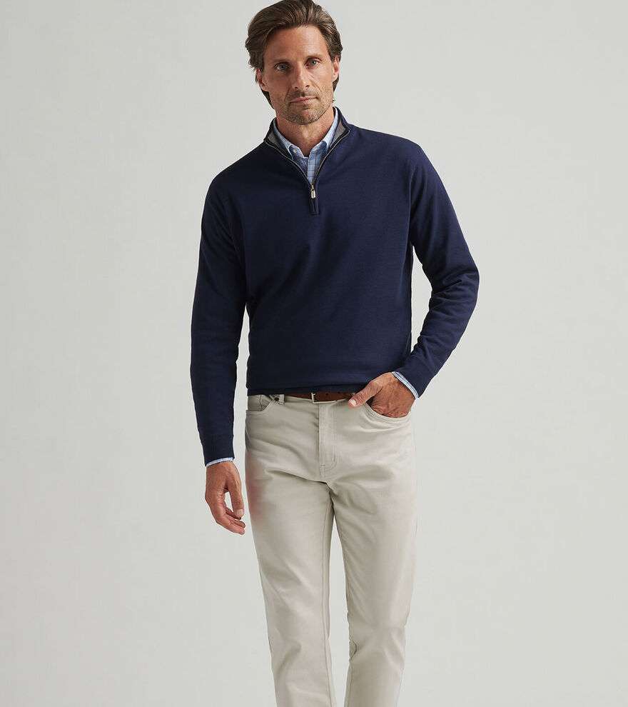 Coolspun Cotton Quarter-Zip Sweater