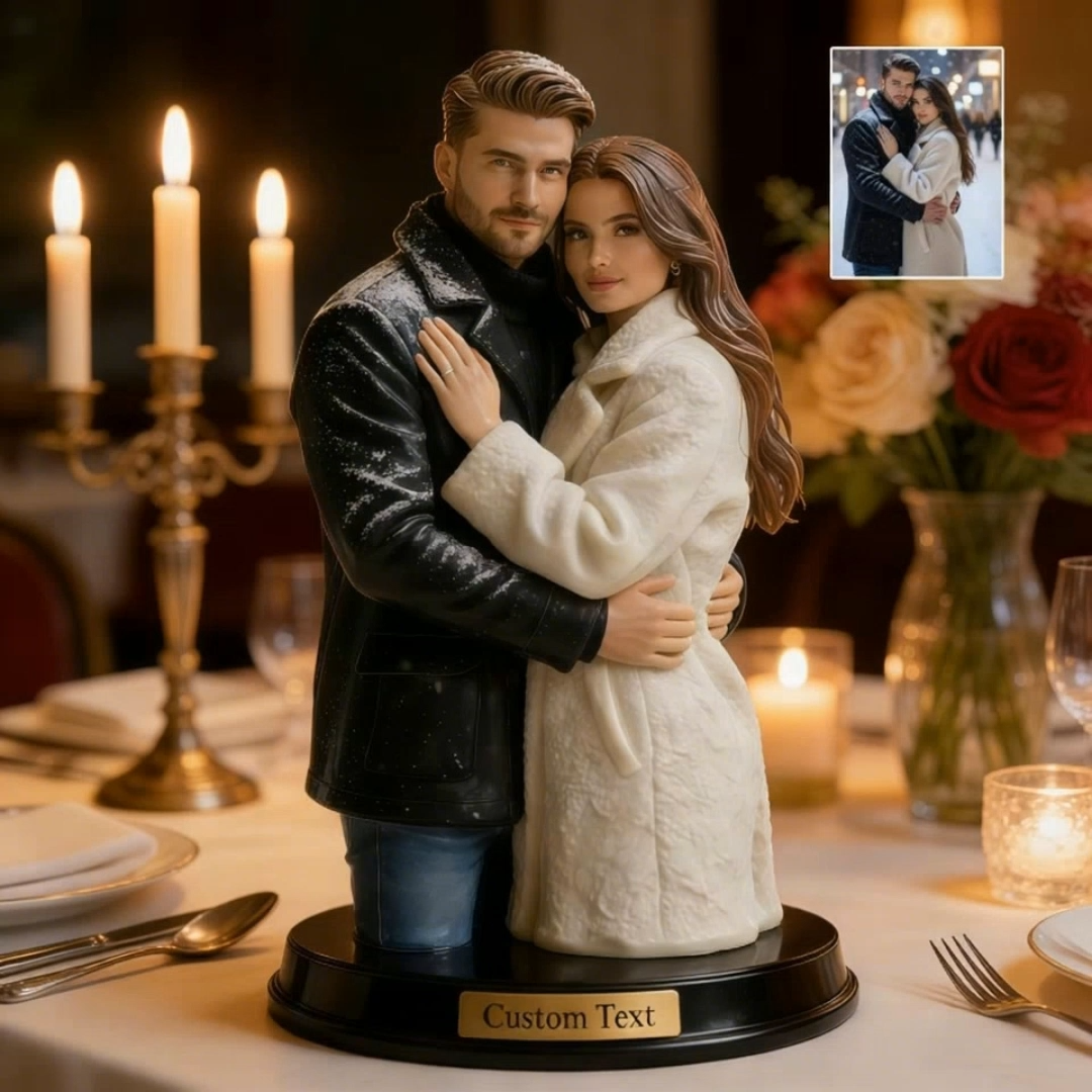 Personalized couple photo desk figurine-$42.66-Photo to 3d art
