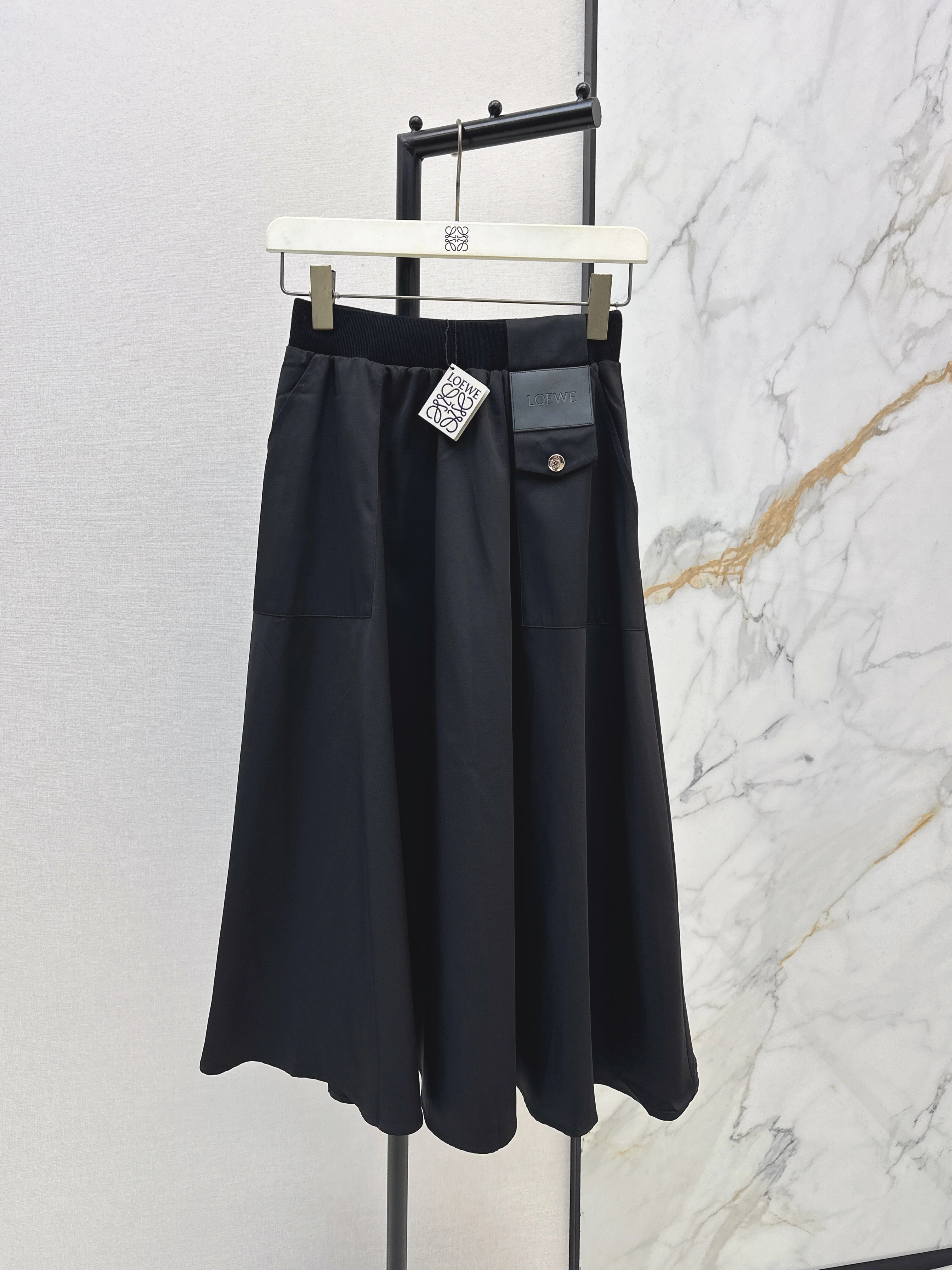 Umbrella-shaped midi skirt