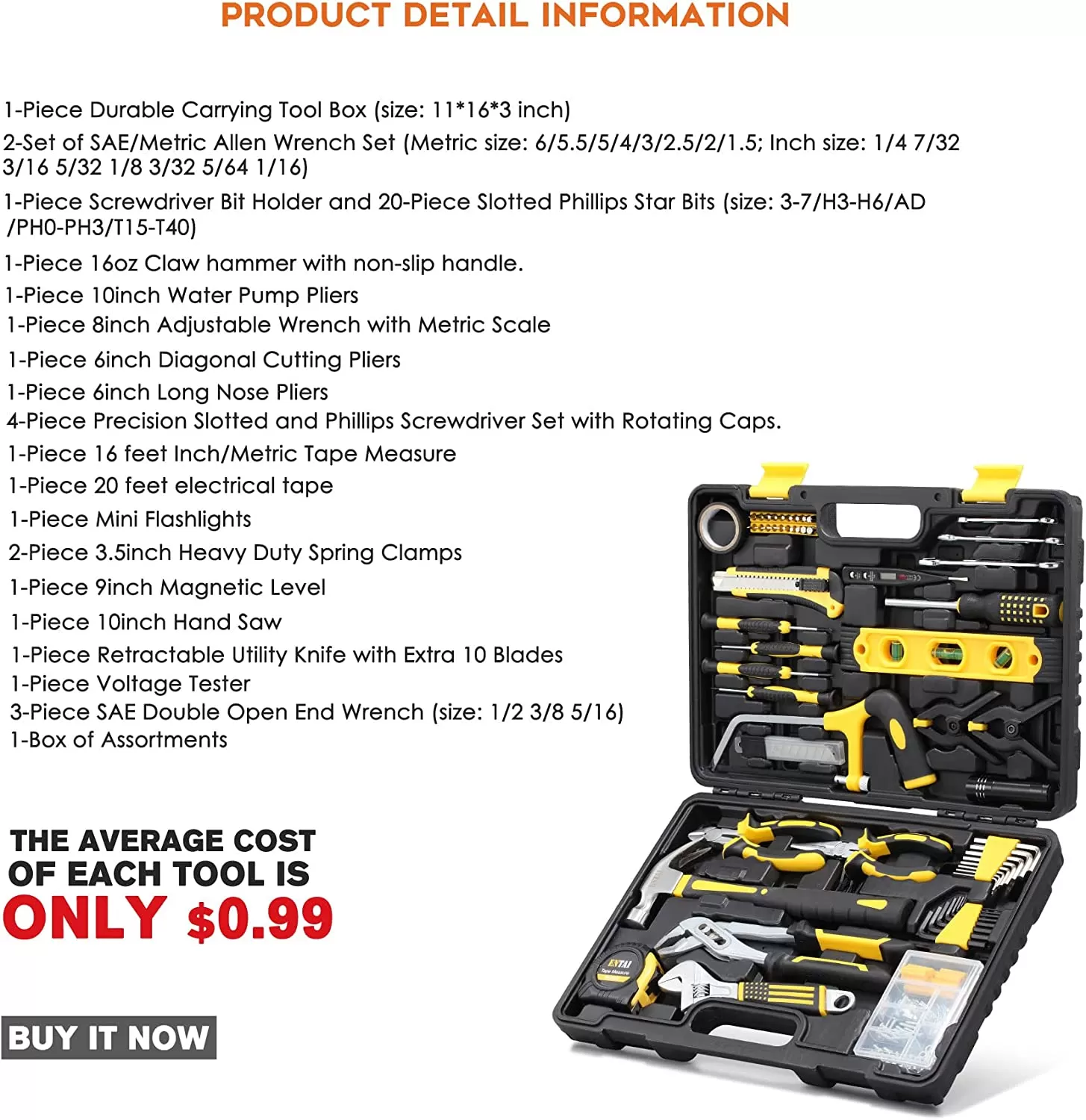 218-Piece Tool Kit for Home, General Household Hand Tool Set with Solid Carrying Tool Box, Home Repair Basic Tool Kit Sets for Home Maintenance - Amazon