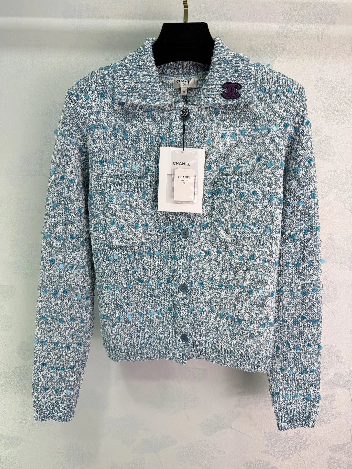 Sequined Knit Cardigan