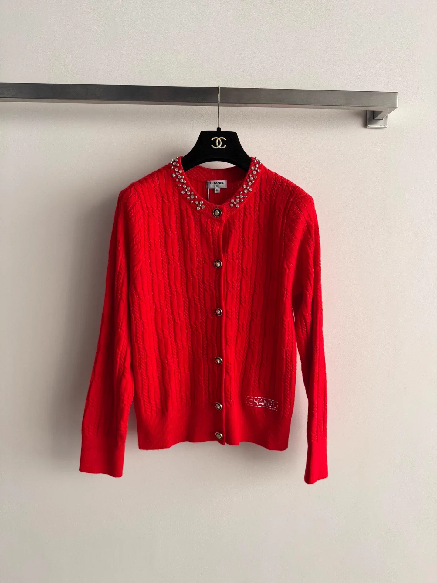 Rhinestone Logo cardigan