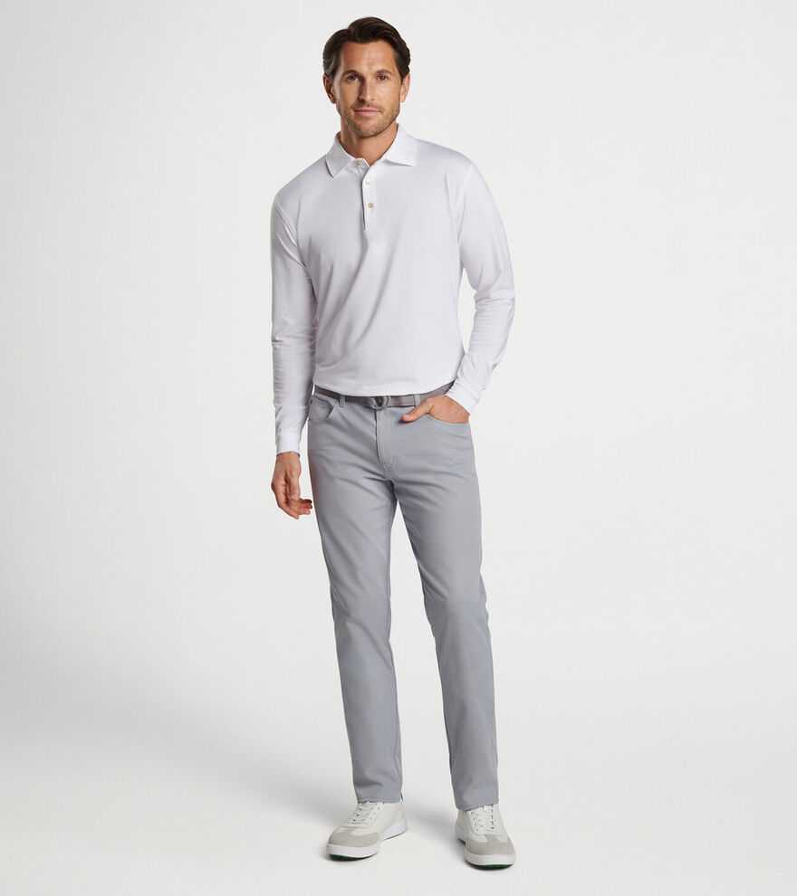 Solid Stretch Jersey Long Sleeve Polo