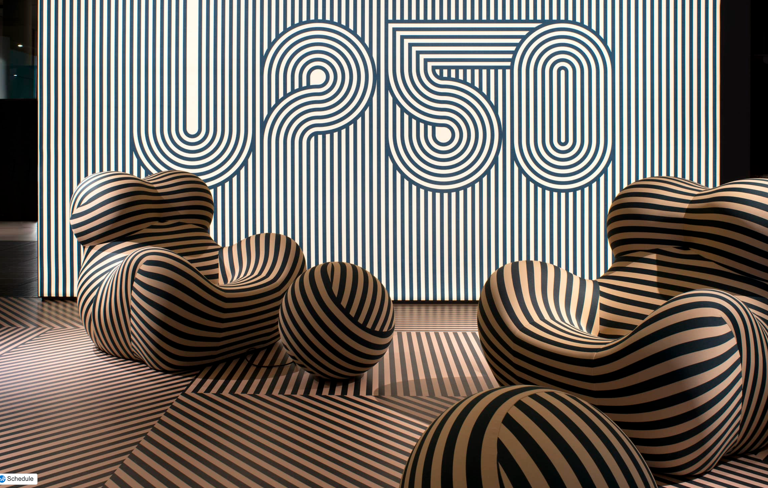 Up Armchair & Ottoman - Striped Beige & Teal - Amazon