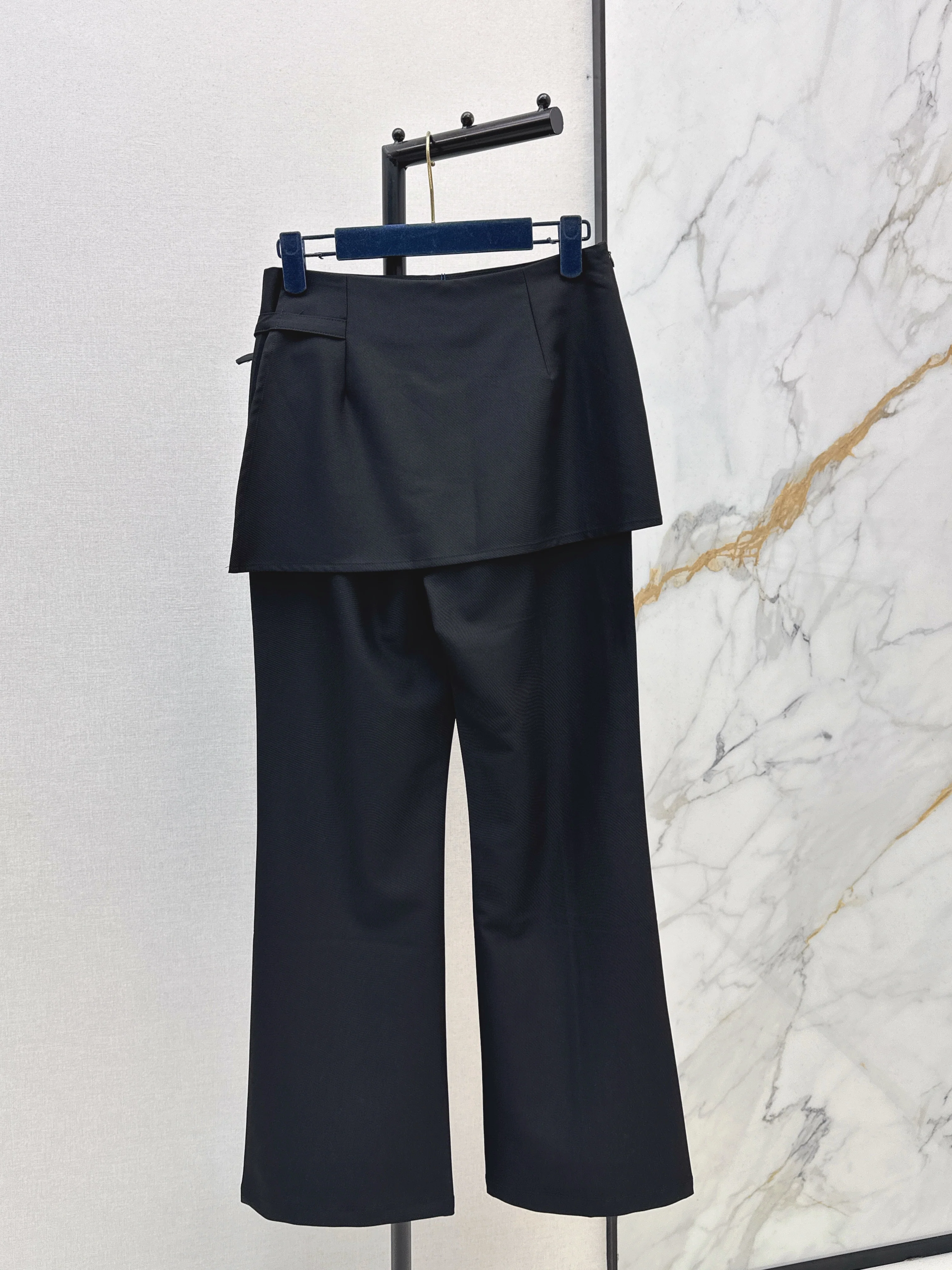 Metal-embellished flared culottes