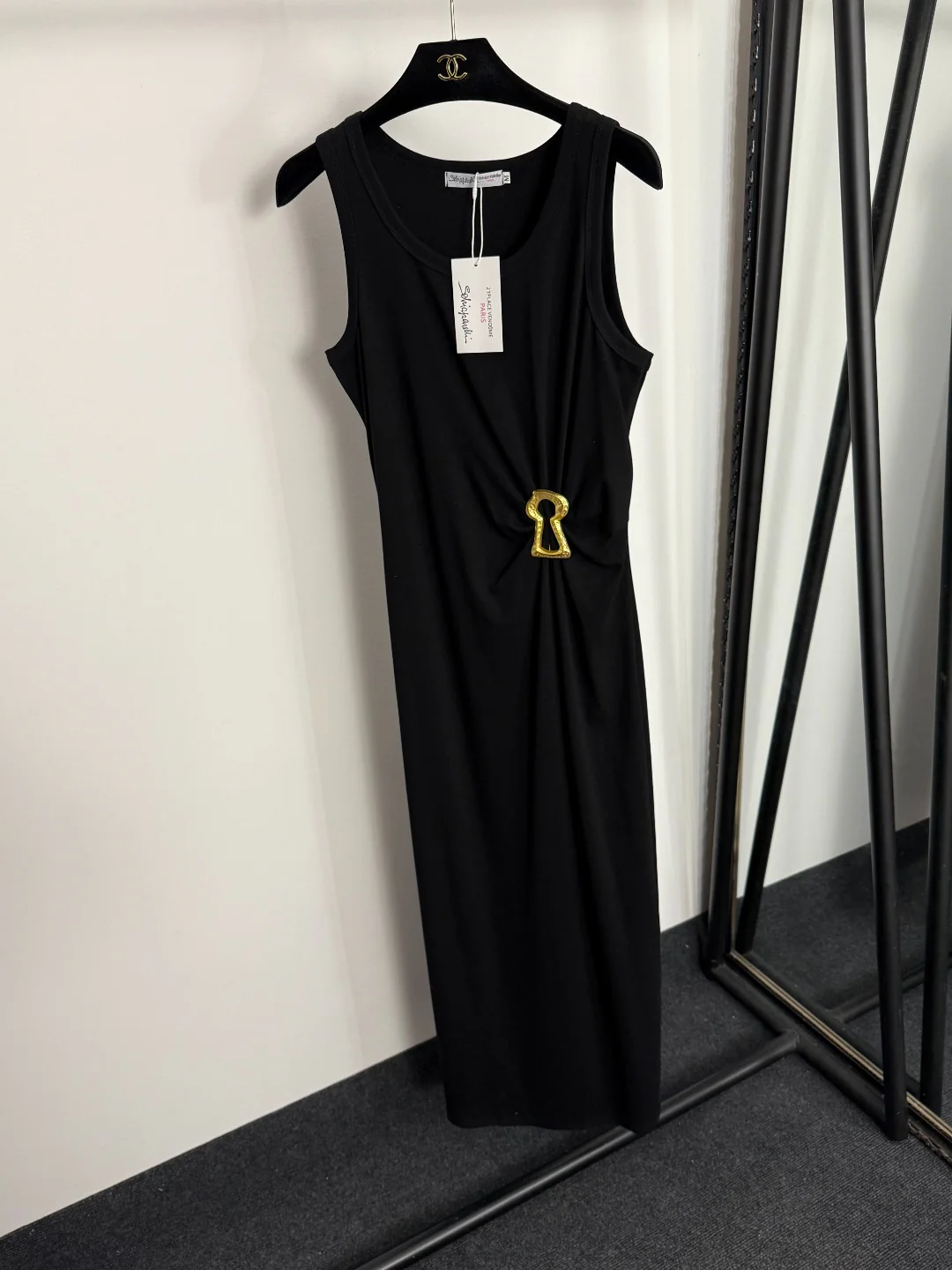 Pleated, fitted waist vest dress