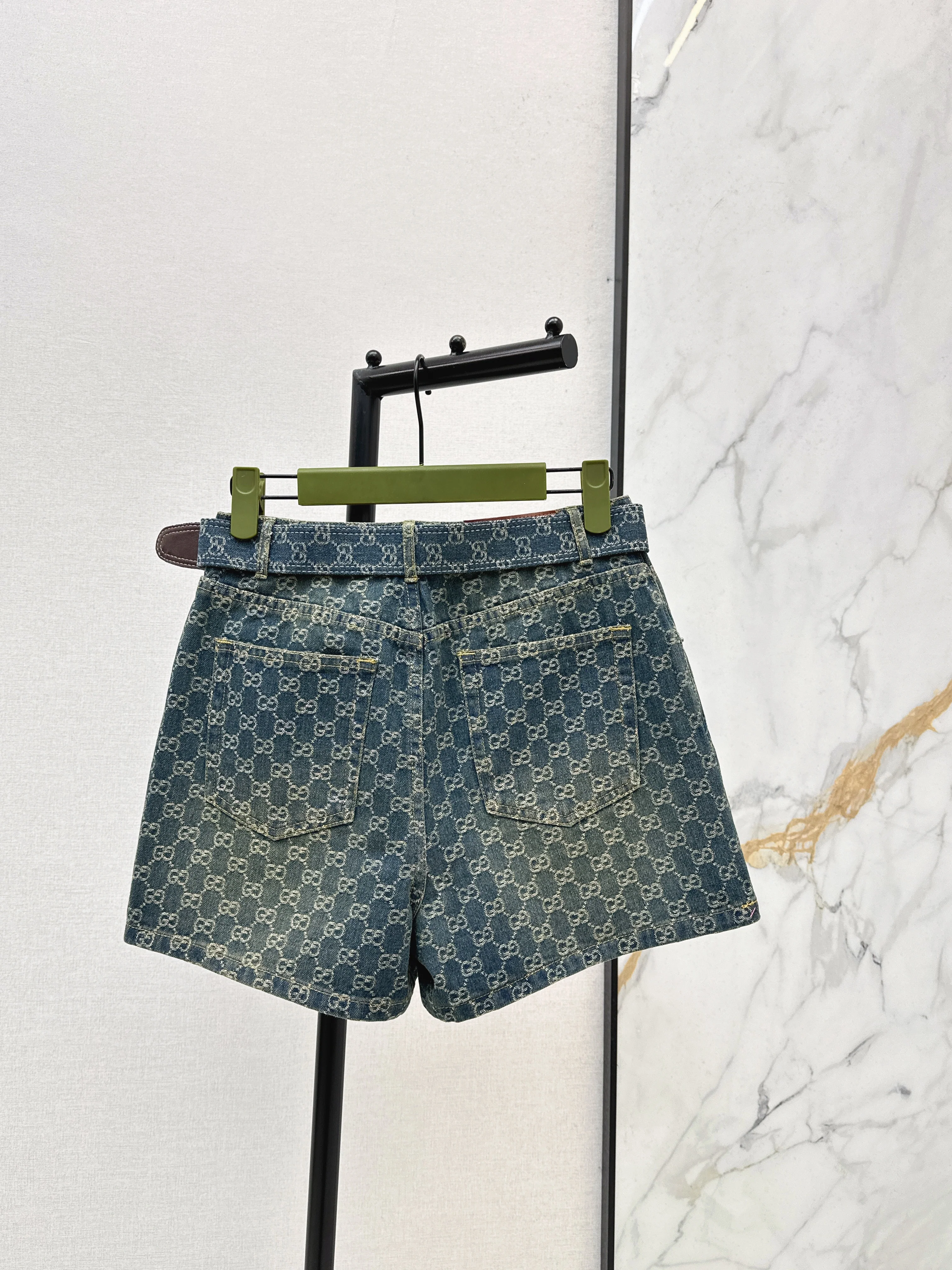 Jacquard Denim Shorts