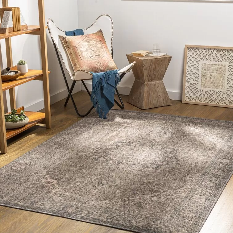 Bria Machine Washable Oriental Dusty Sage/Olive Area Rug - Amazon