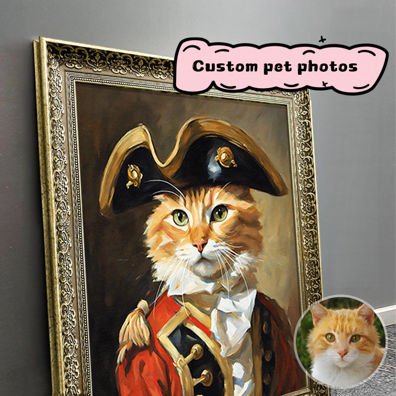 Custom Oil-Painting Style Pet Portrait (Framed)-$37.00-Photo to 3d art