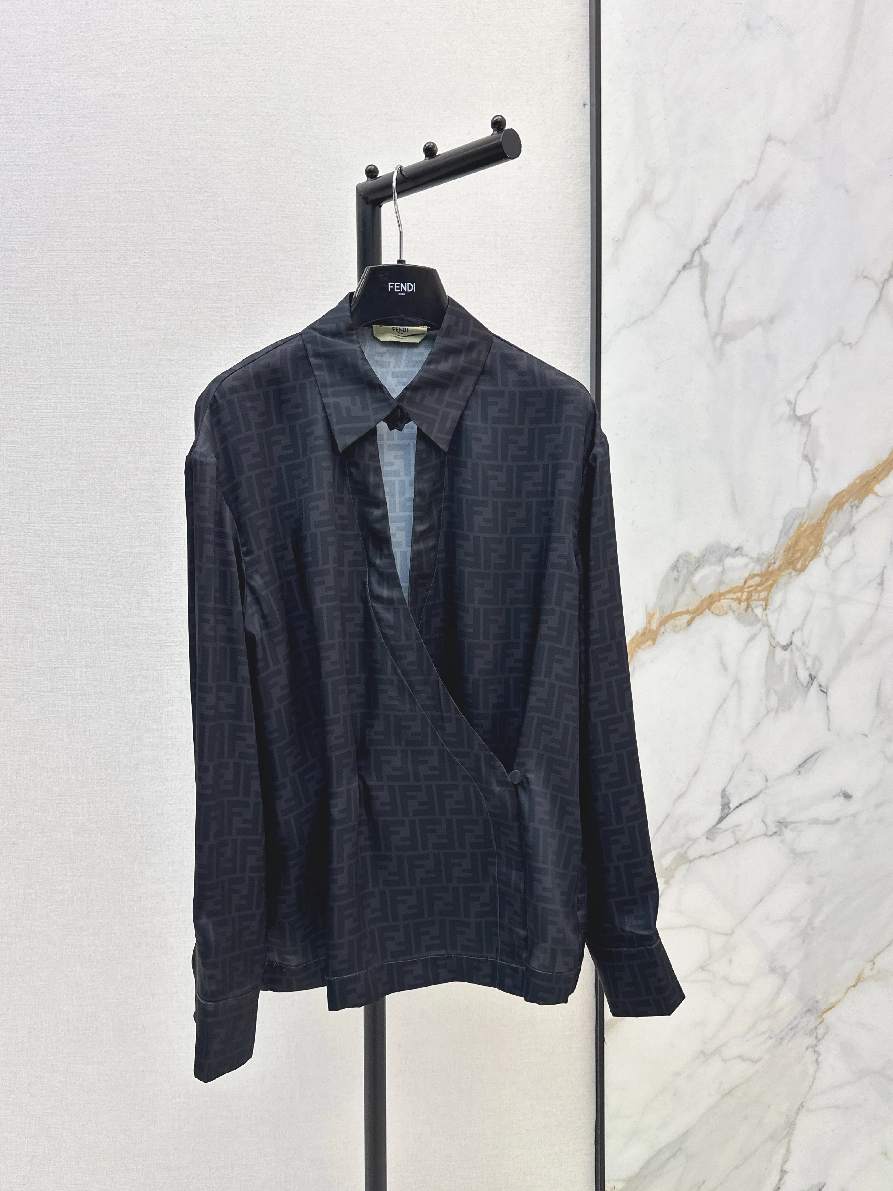 Asymmetrical silk blouse