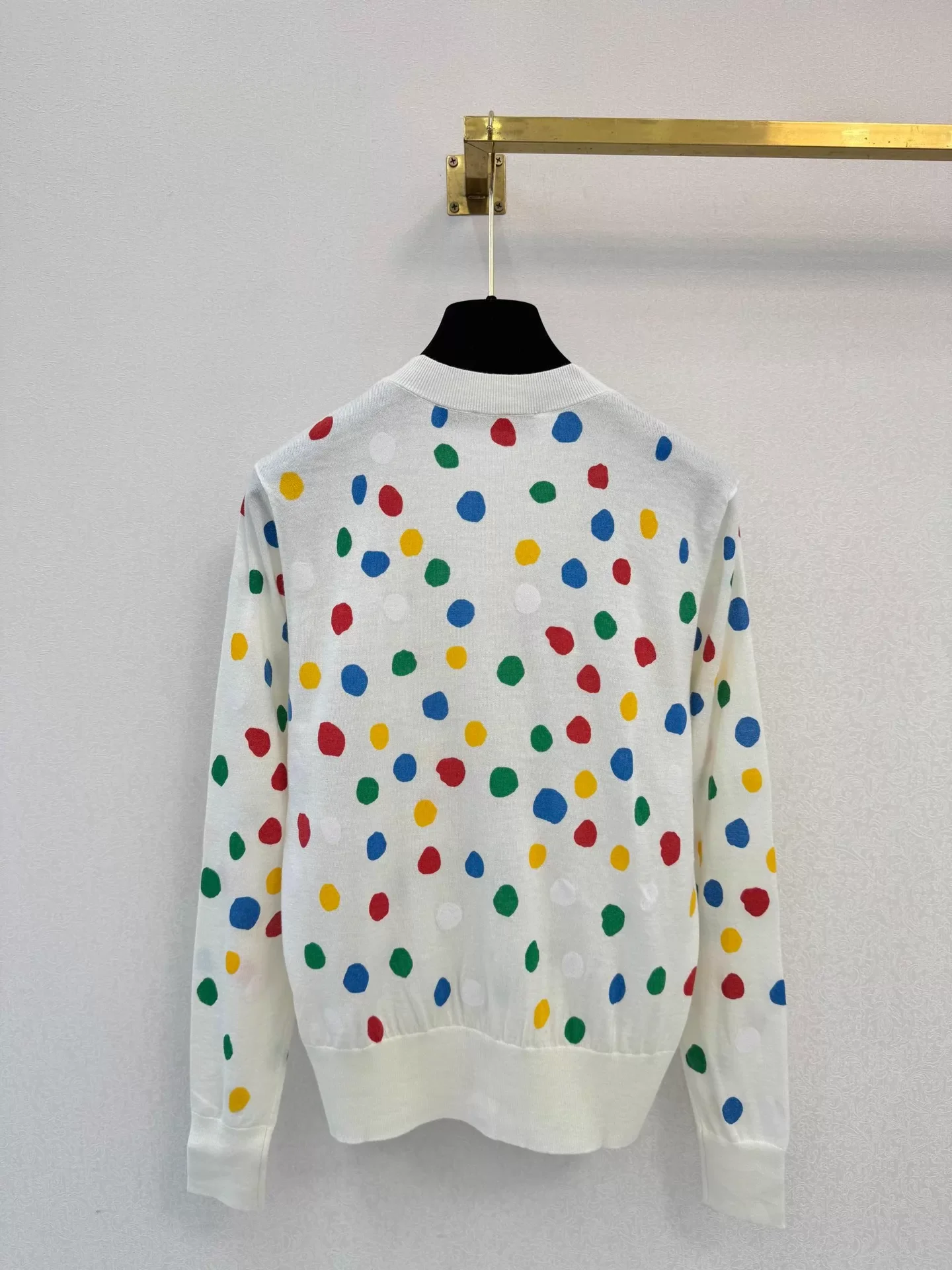 Colorful Polka Dot Knit Cardigan