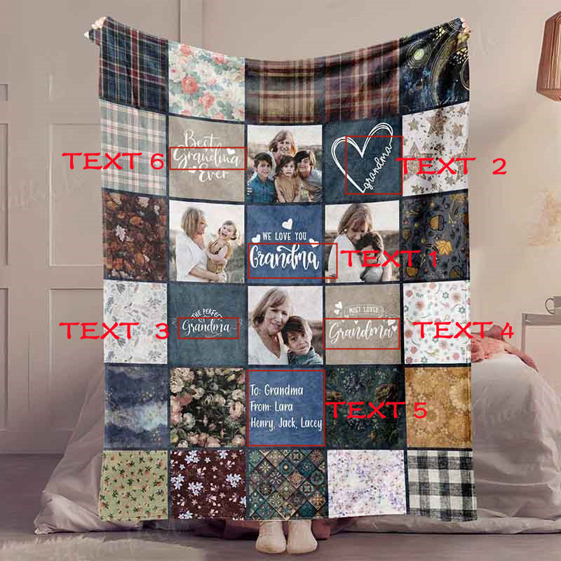 Personalized Photo Collage Blanket Gift-$40.00-Photo to 3d art