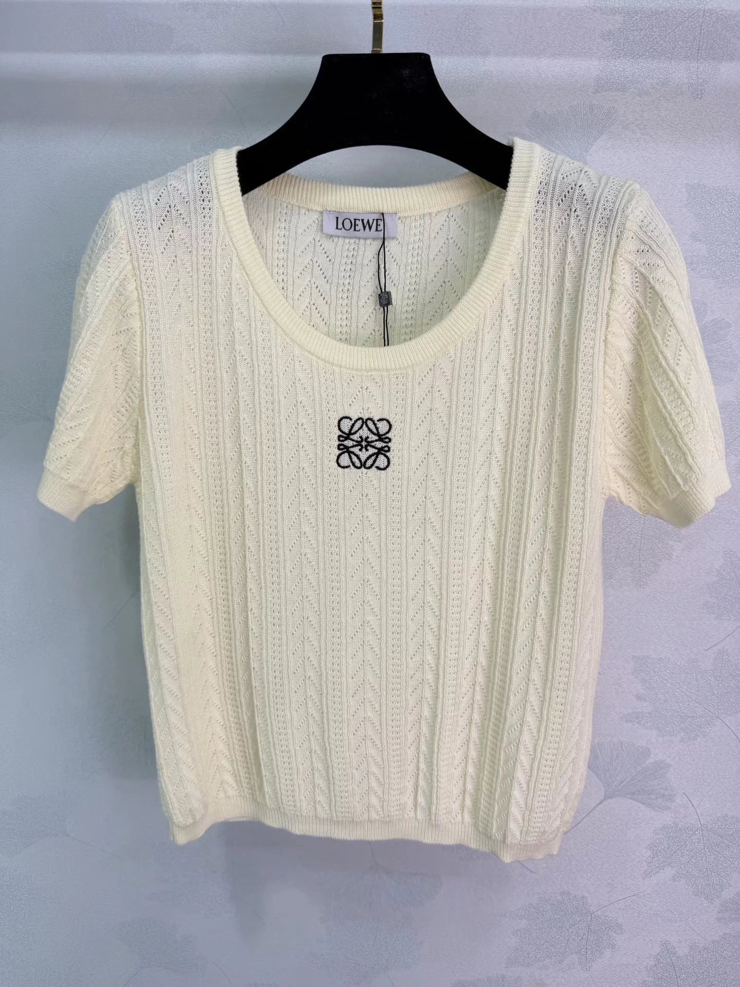 Embroidered Knit Short-Sleeve T-Shirt