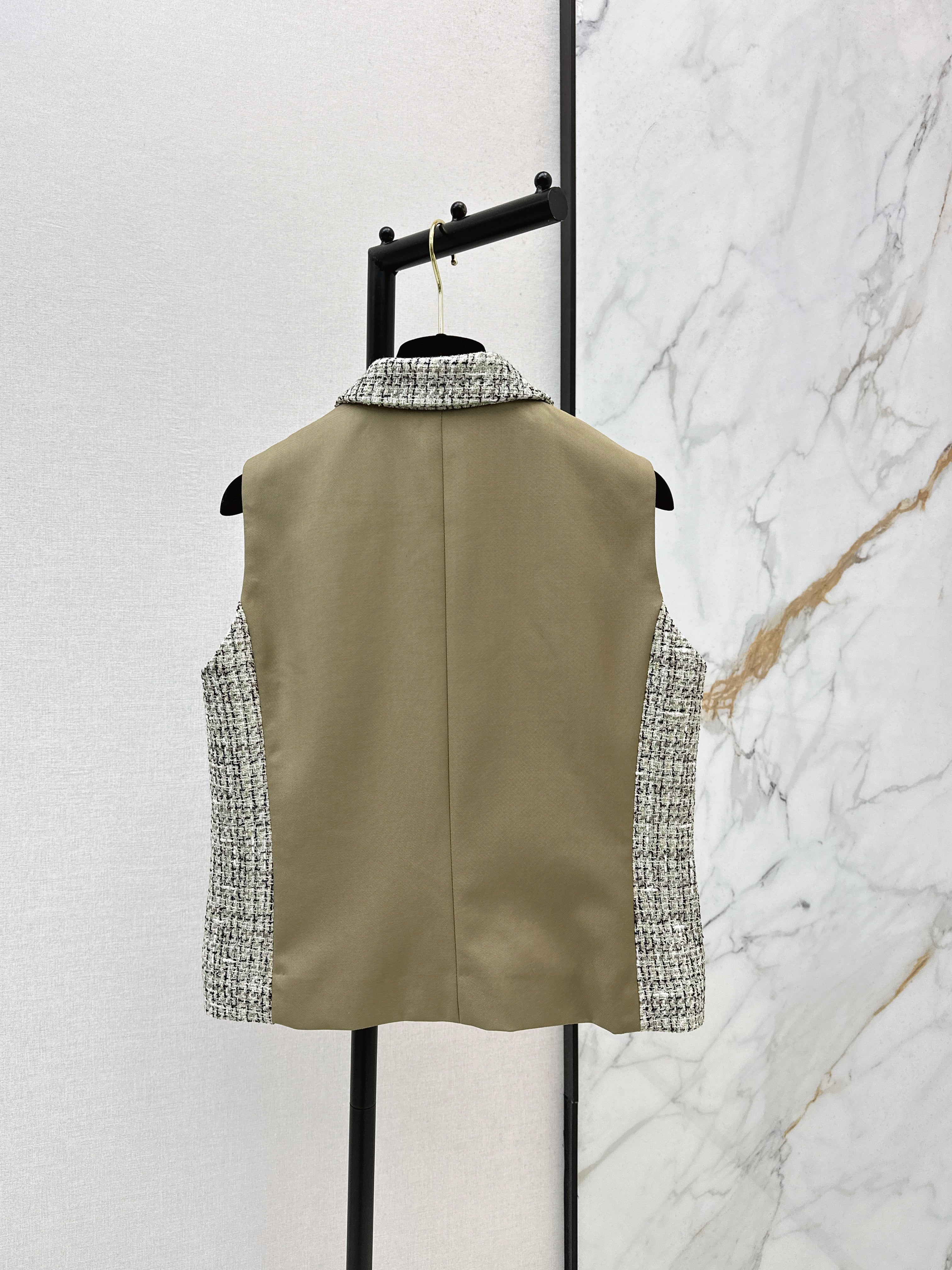 26ss Color Block Woven Vest