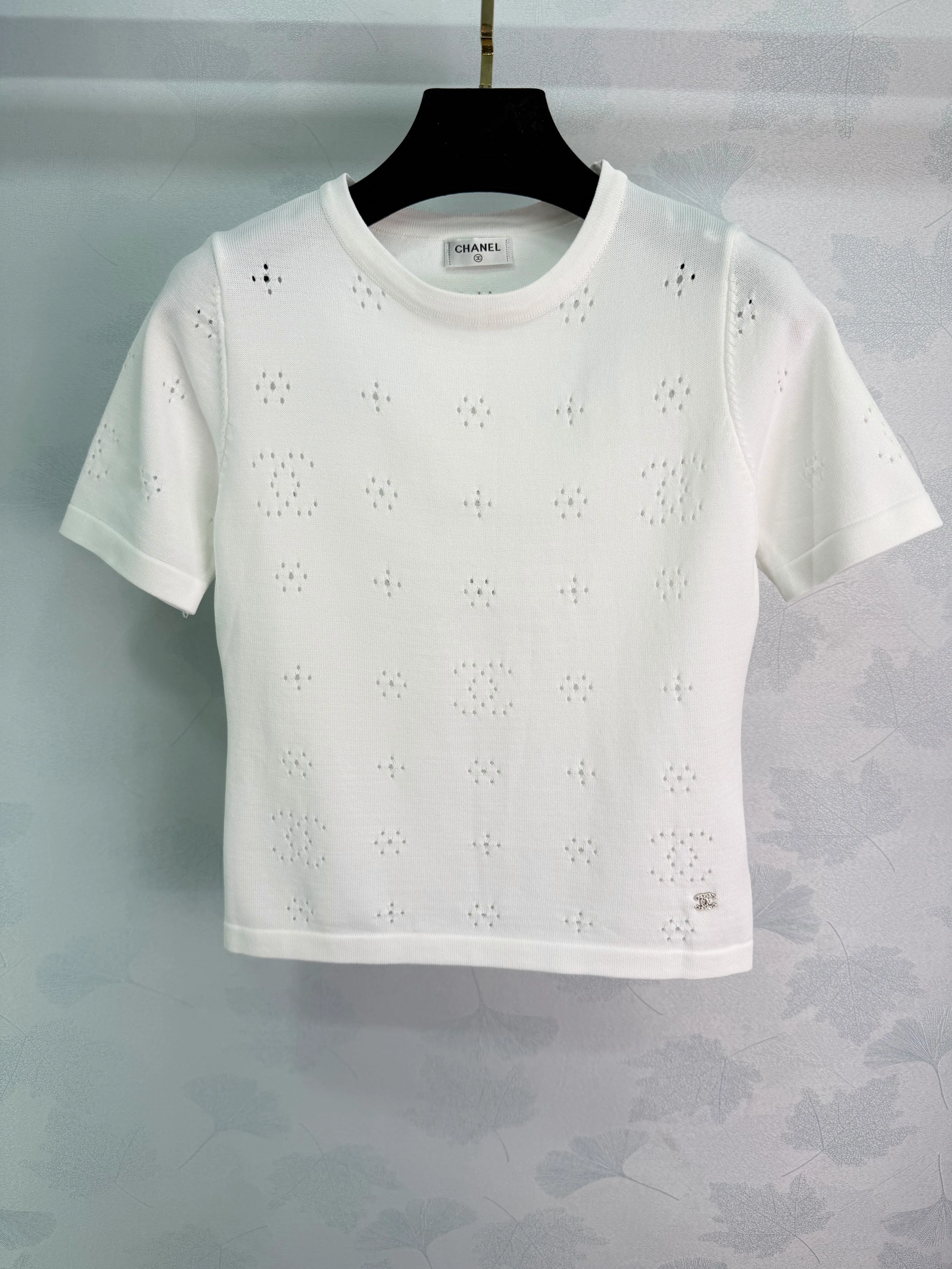 Openwork Knit Short-Sleeve Top