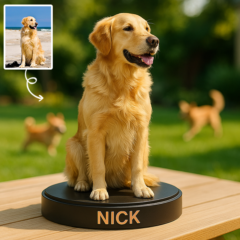 Customized realistic pet portrait ornaments.-$40.00-Photo to 3d art