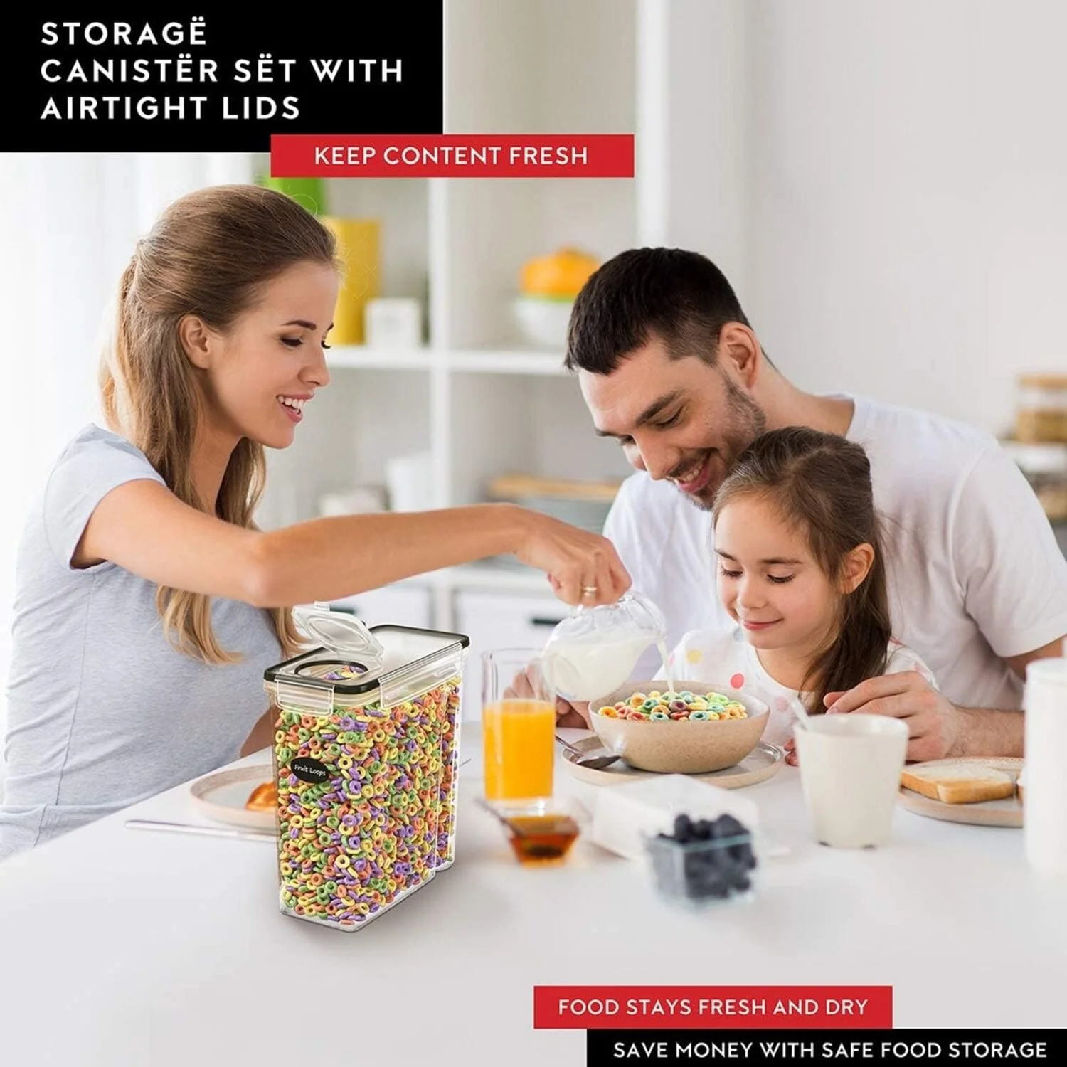 DWËLLZA KITCHEN 4L Cereal Containers Storage Set of 4 - Amazon