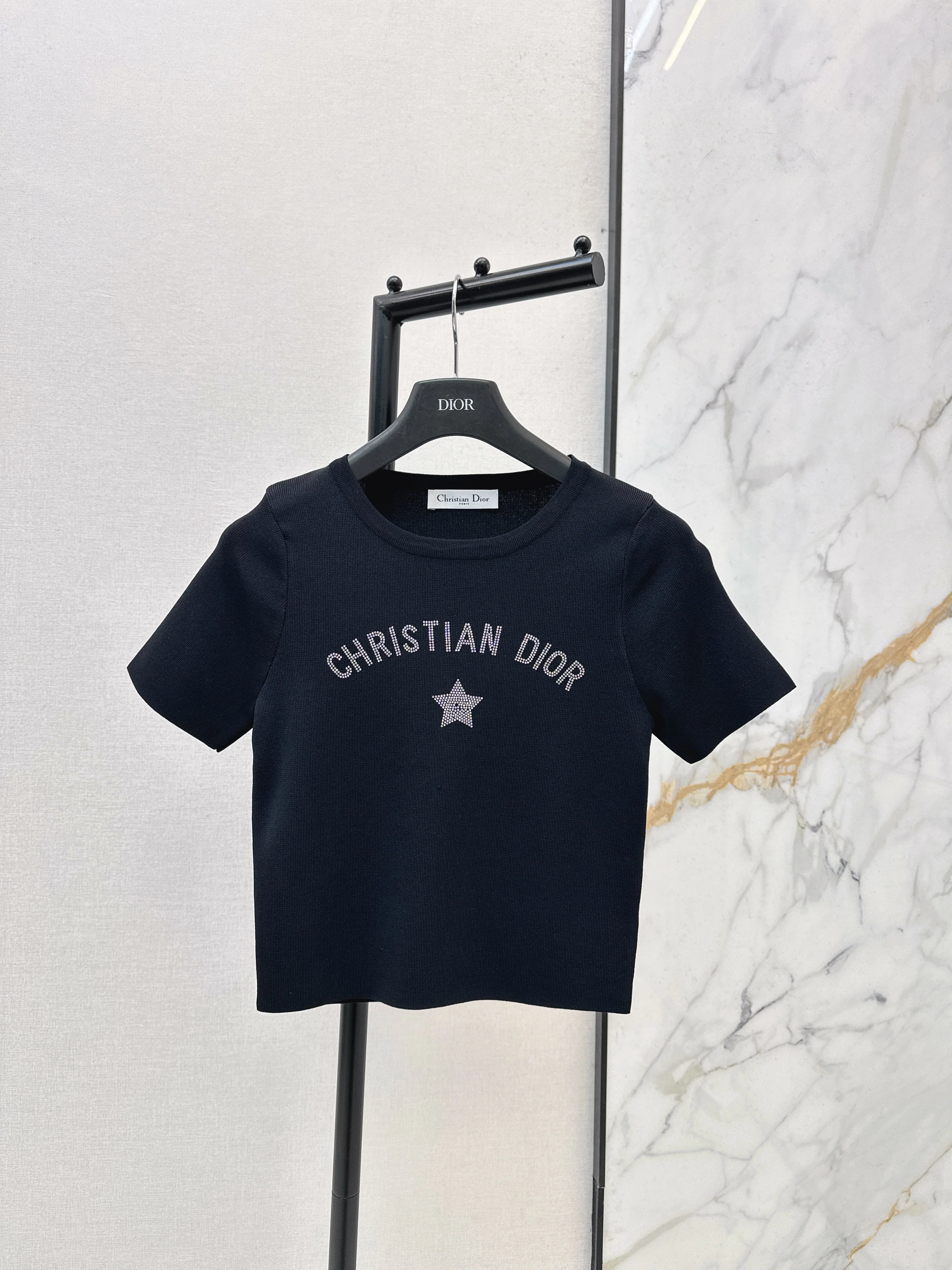 26ss Letter-print jacquard knit T-shirt