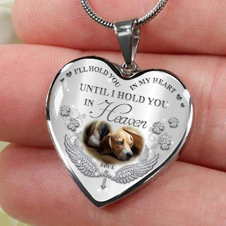 I'll Hold You In My Heart Personalized Pet Memorial Necklace-$32.49-Photo to 3d art