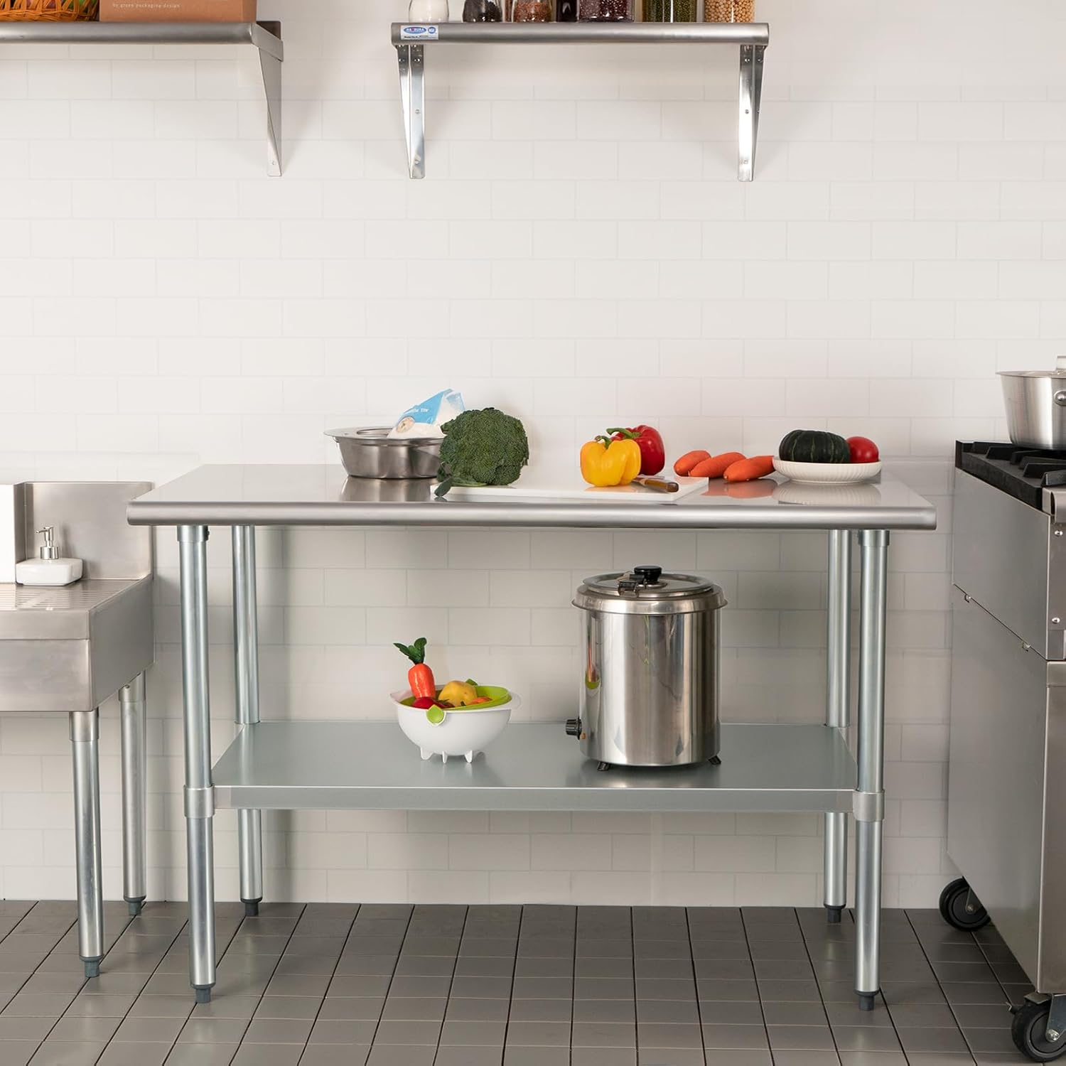 HARDURA Stainless Steel Table 30X60 Inches with Undershelf and ...