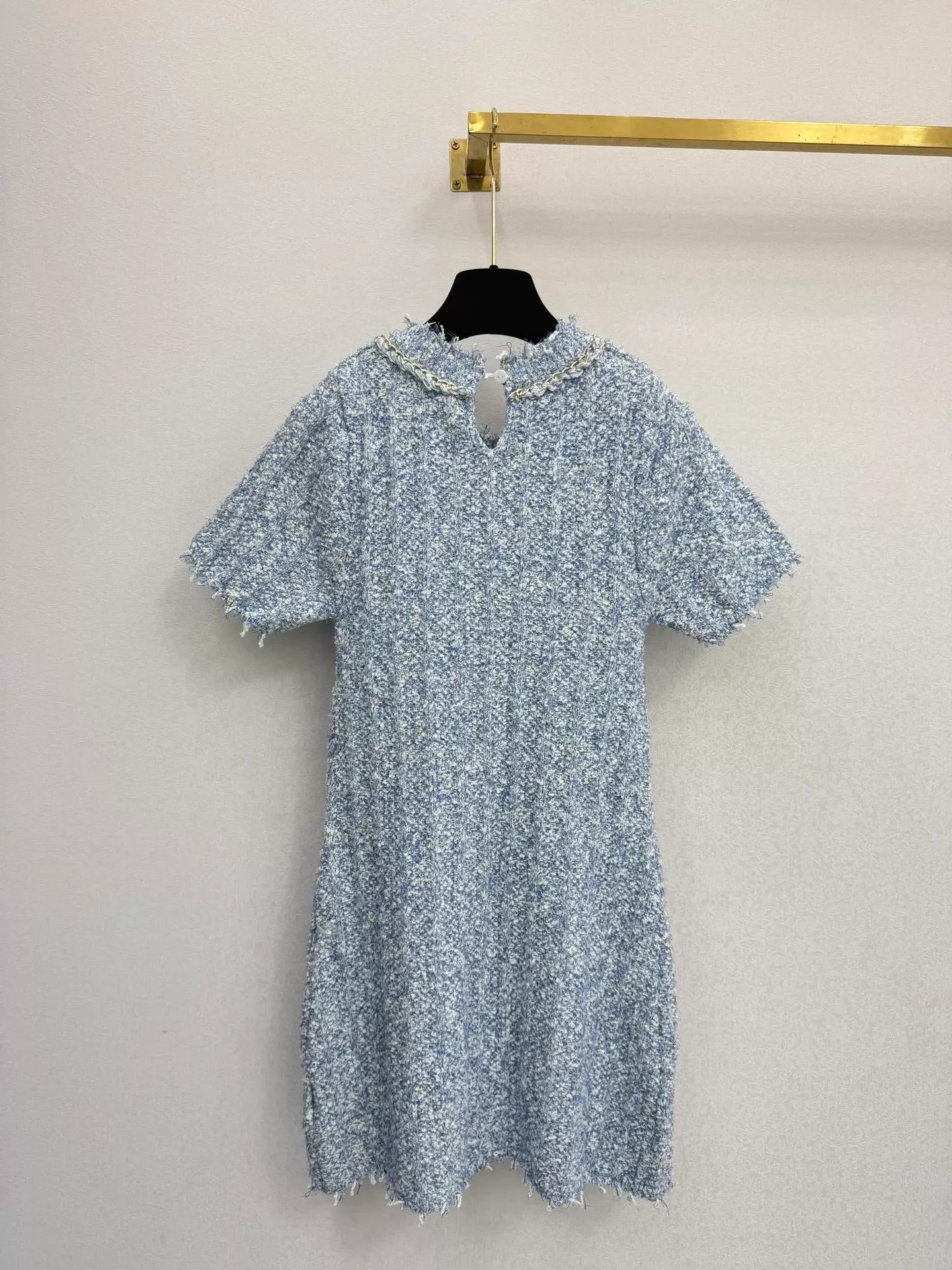 Tweed Short-Sleeve Dress