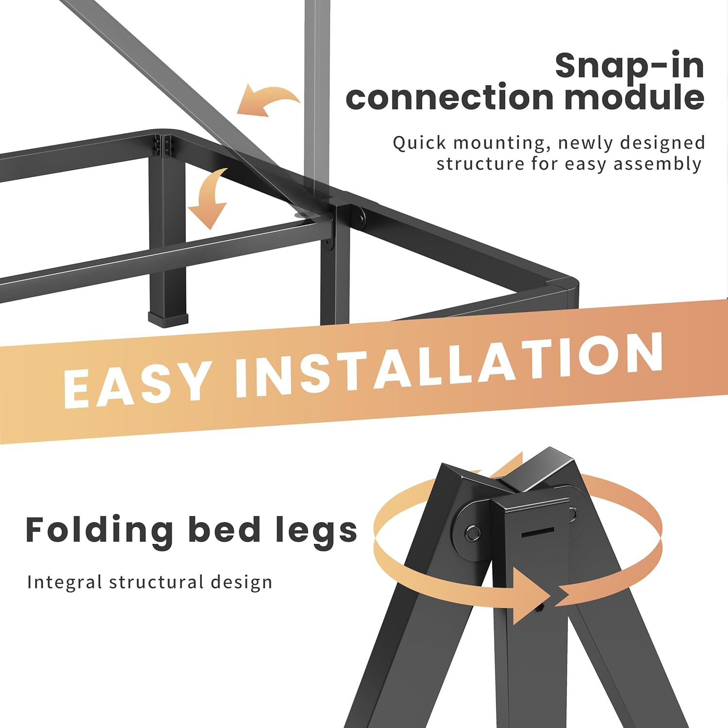 20 Inch Queen Heavy Duty 3500 lbs Bed Frame with Round-Corner Legs ...